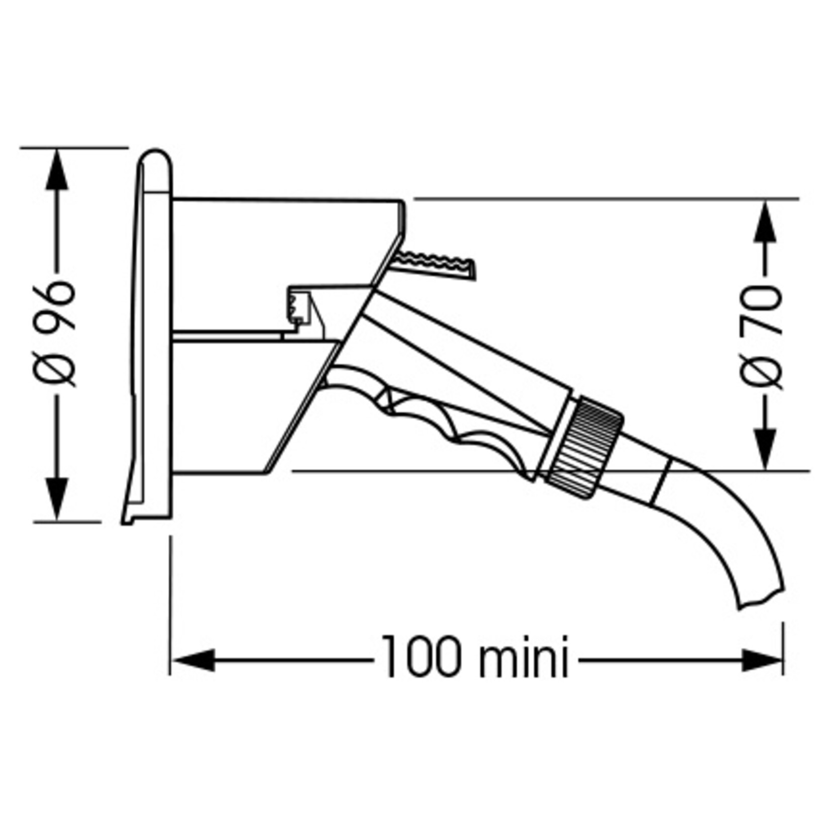 Plastimo Chrom showerhead+whit squarcover+3m hose