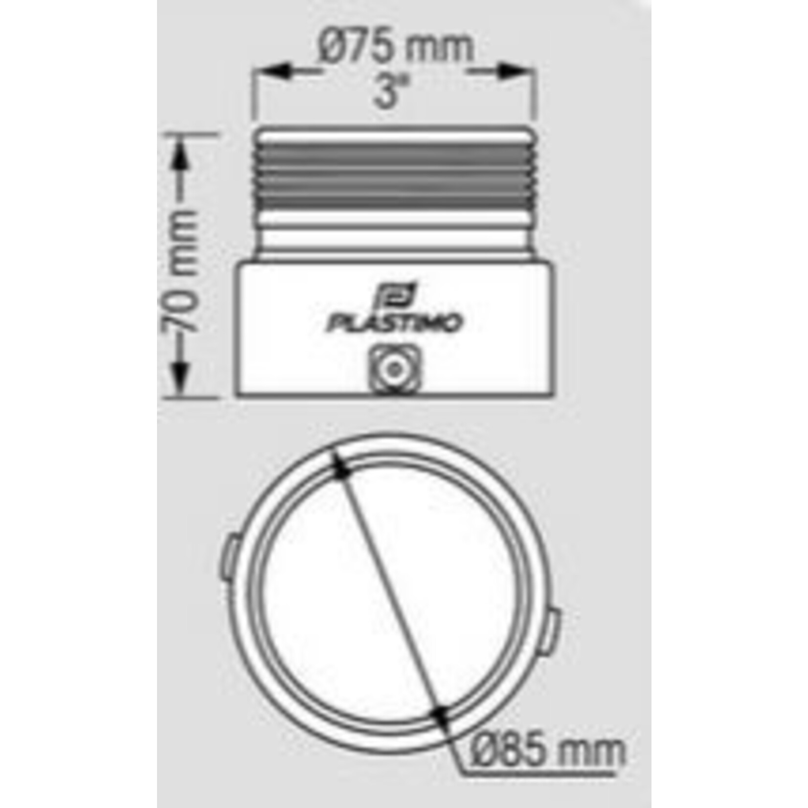 Plastimo Reducer ez-air for 75mm et 3" hose