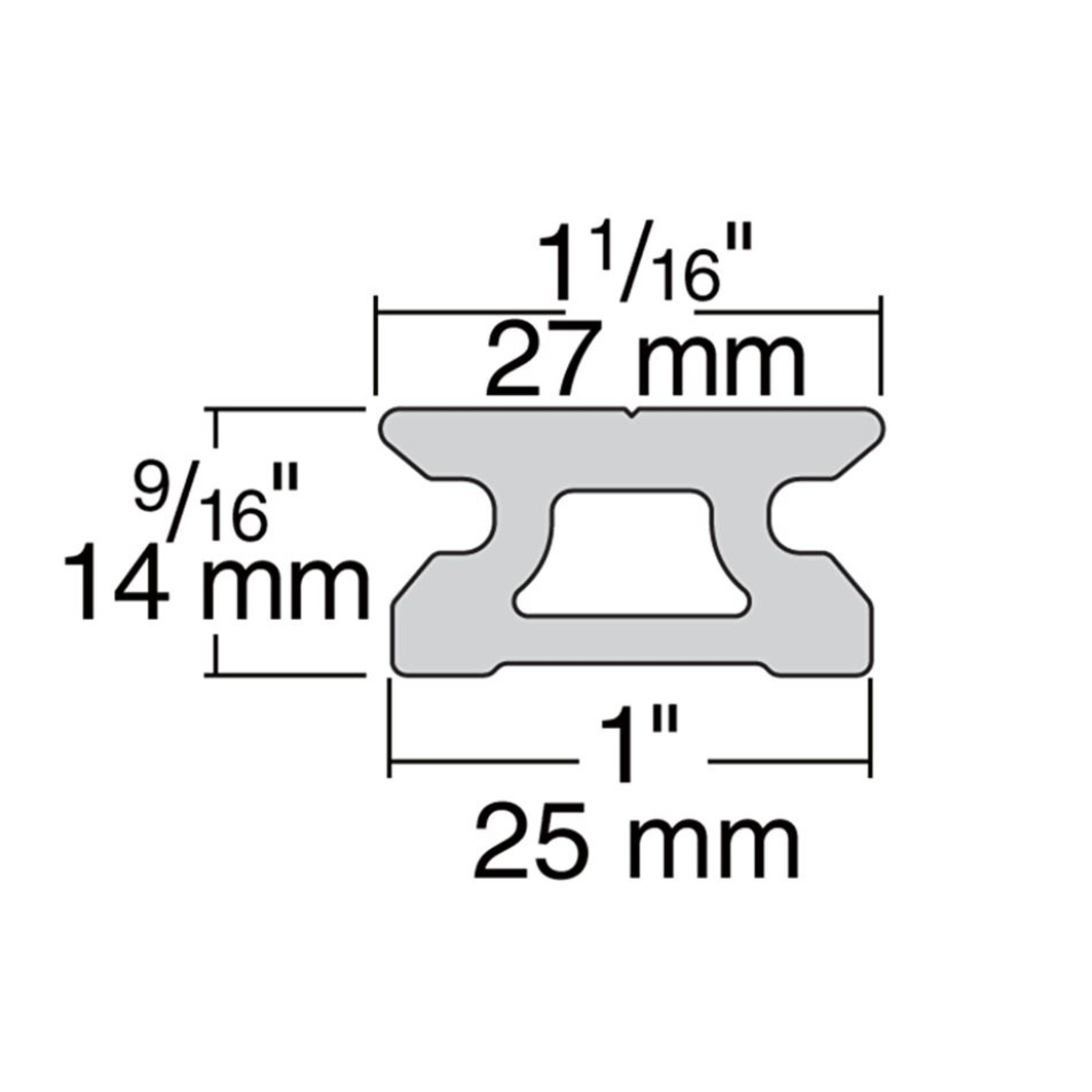 Harken MR 27mm CB Low-beam track w/pinstop hole