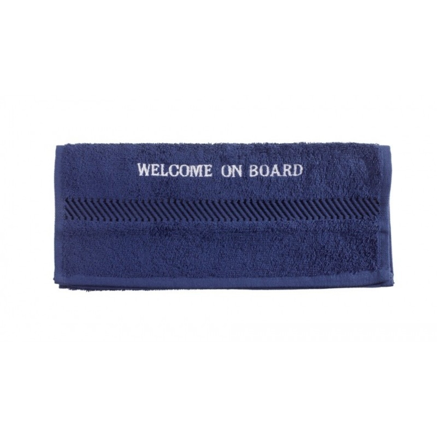 Guesr towel Welcome on board embroidered 30 x 50 cm navy