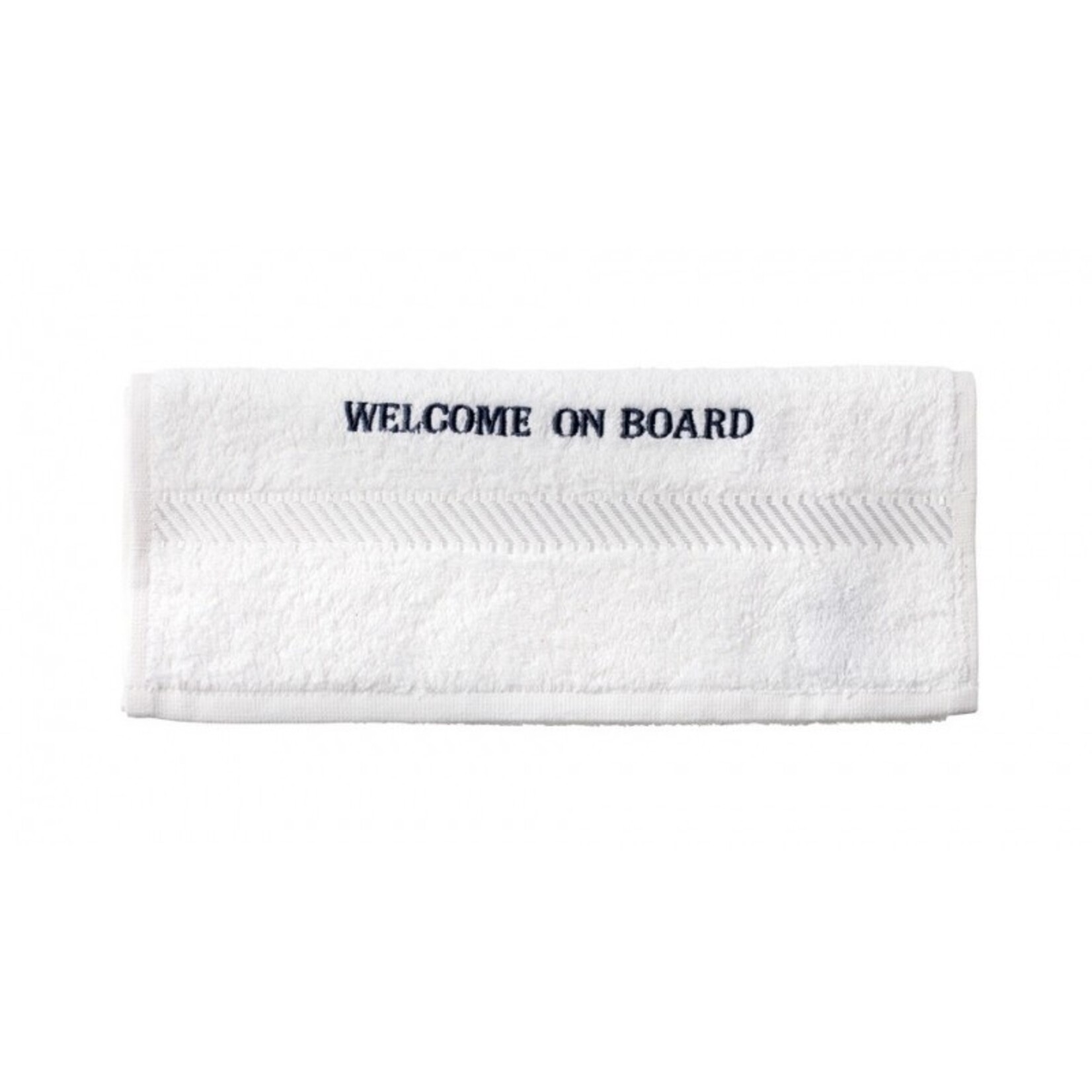 Guest towel Welcome on board embroidered 30 x 50 cm white