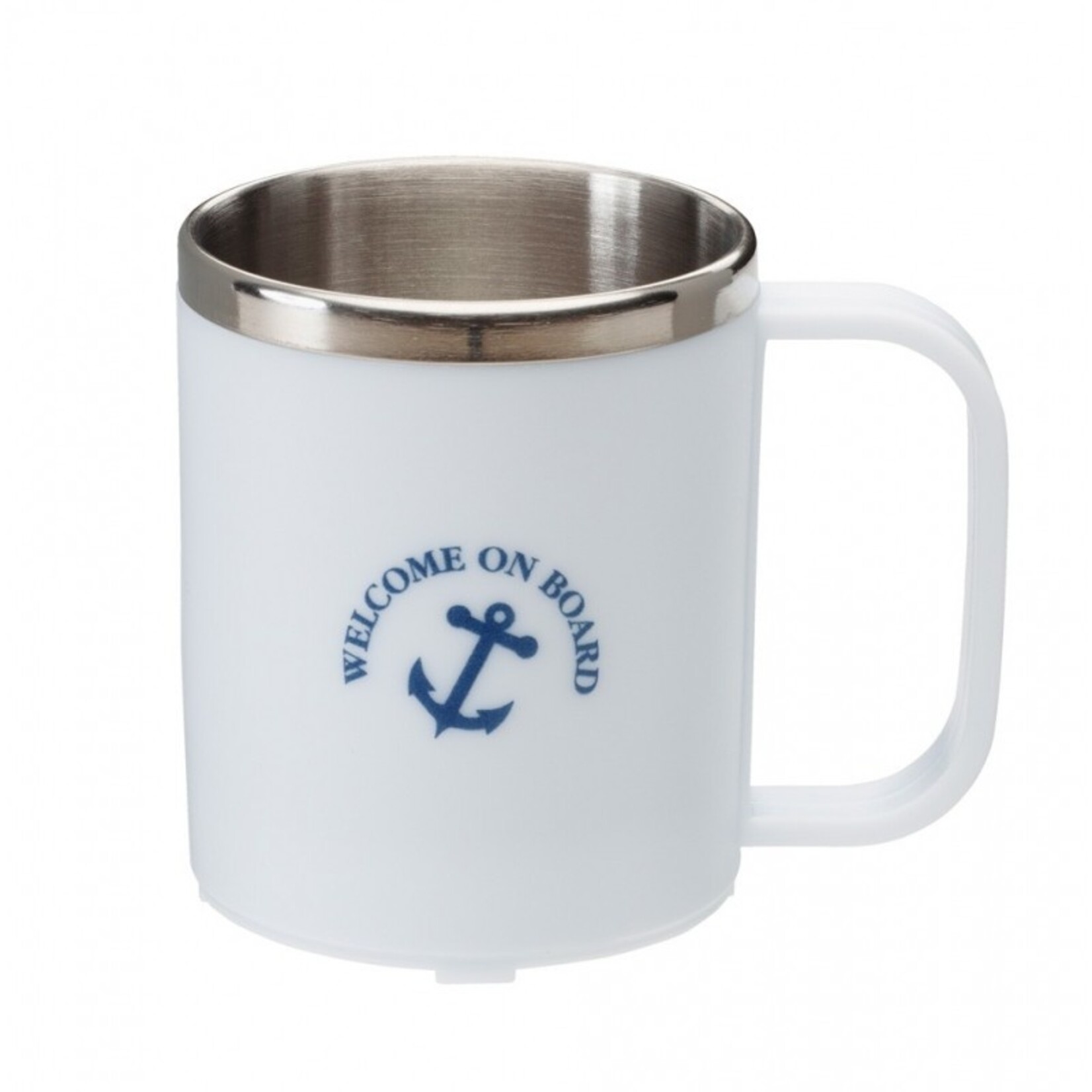 Coffee cup with stainless steel inside white