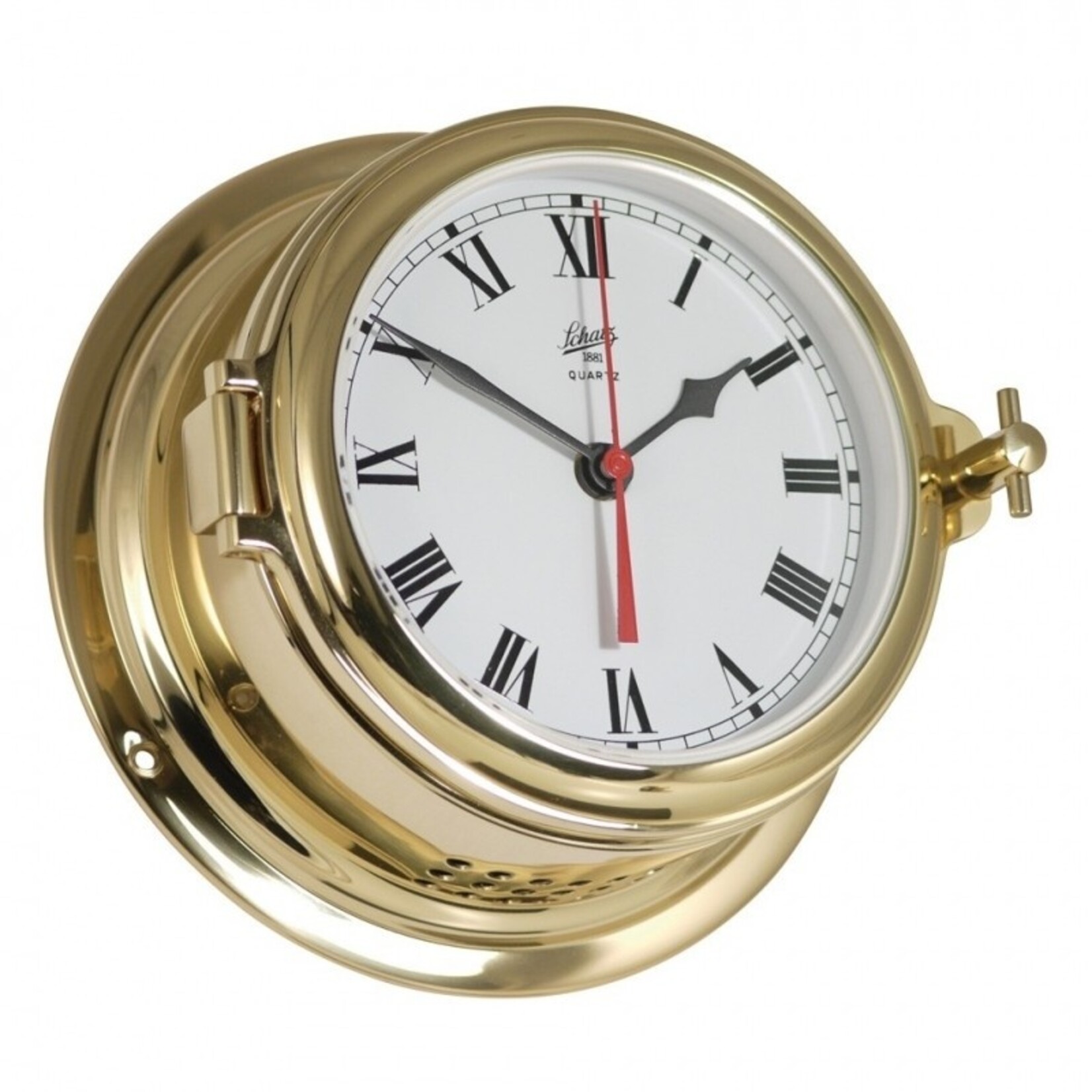 Schatz Clock - Midi - ø155mm - polished brass  - roman numerals