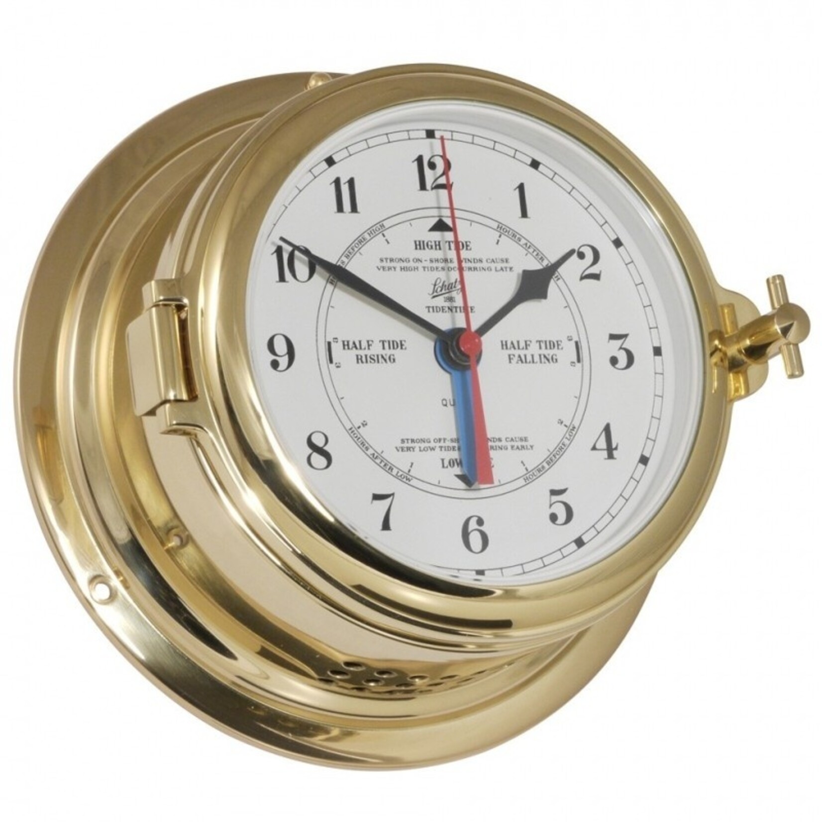 Schatz Time and tide clock - Midi ø155mm  - polished brass  - arabic numerals