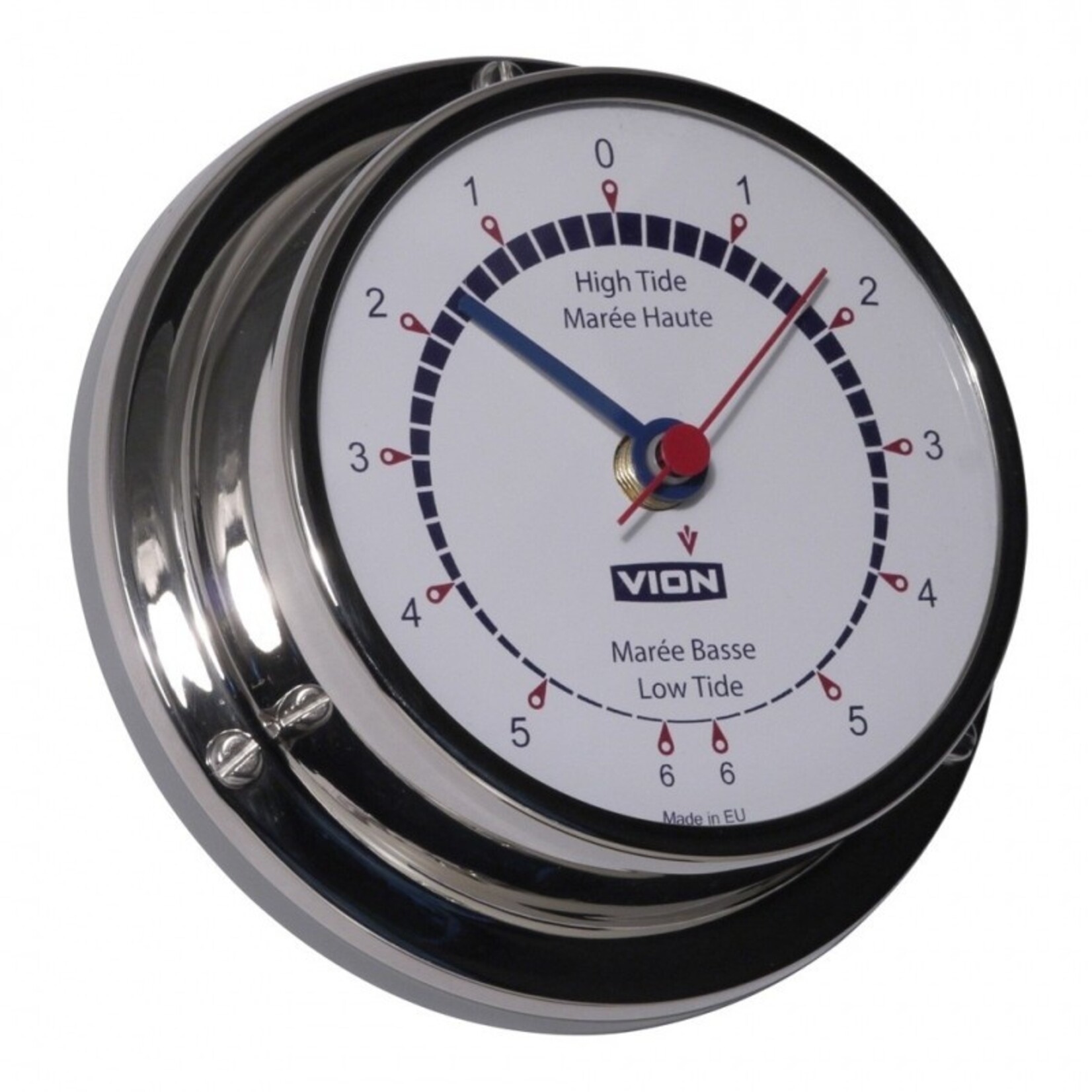 Vion Tide indicator - polished stainless steel - ø97mm - multi-language dial - w/wall mount - VION