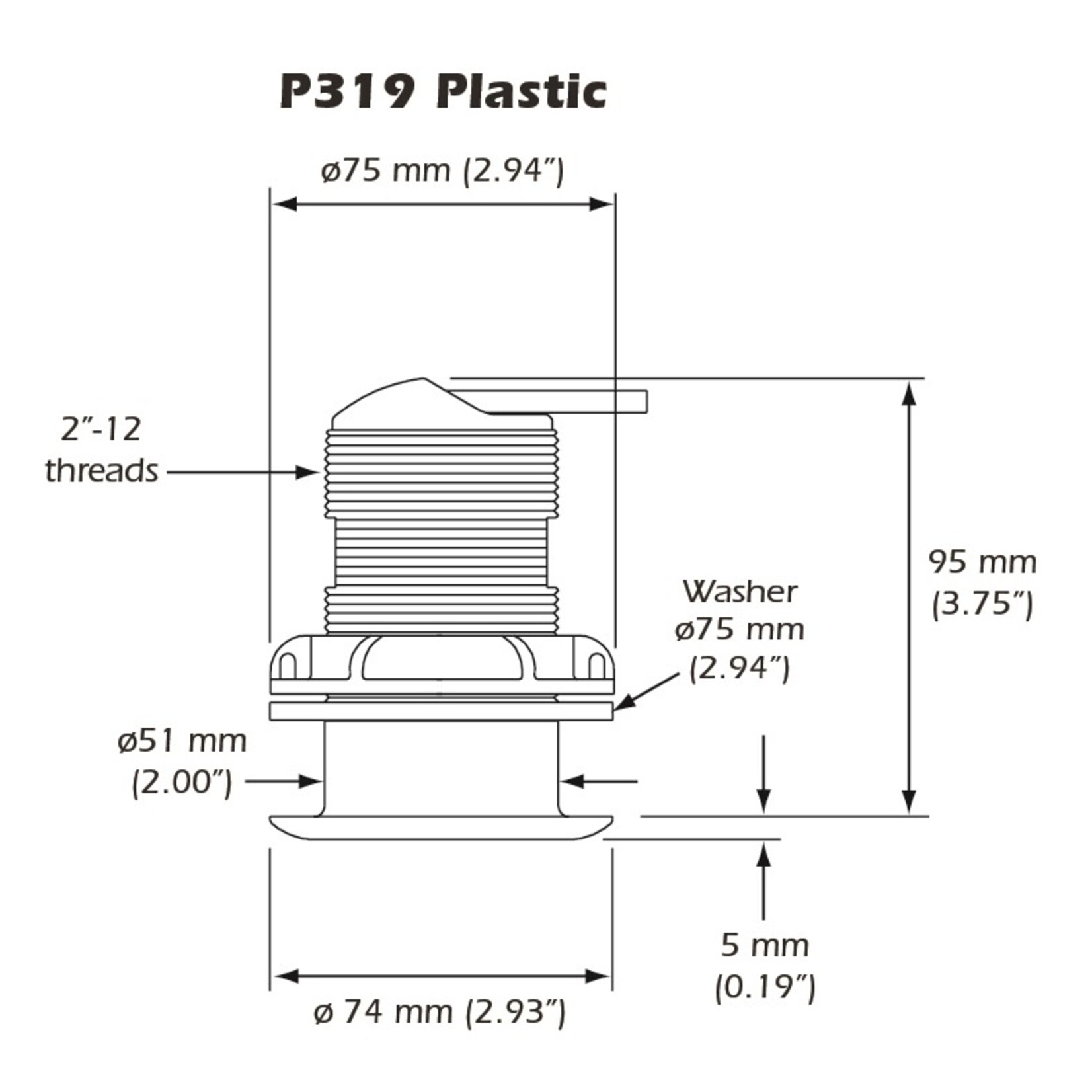 Plastimo Plastic t-hull dual freq depth/temp p319