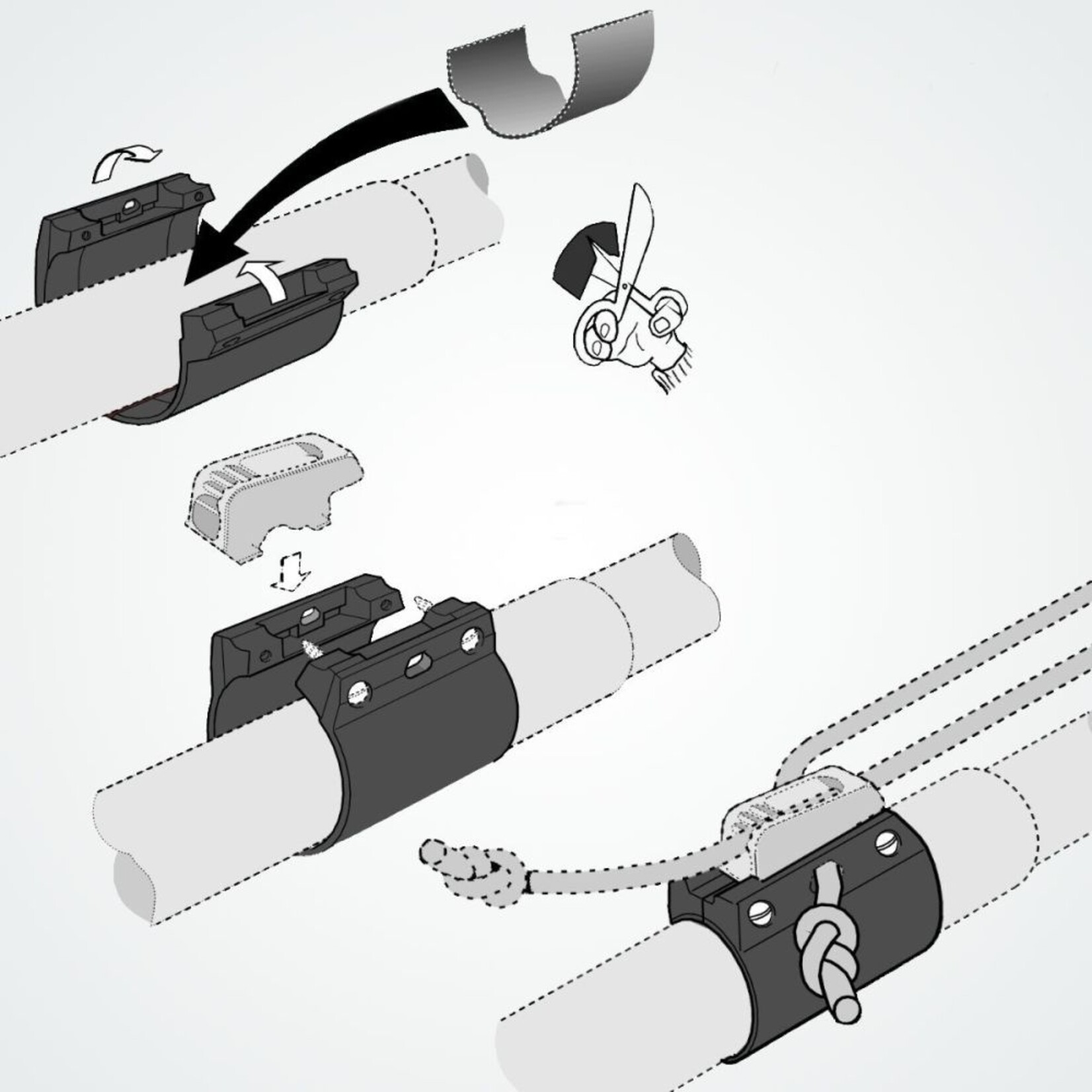 Clamcleat Clamp for 103-105mm circumference grafietgrijs - Loose