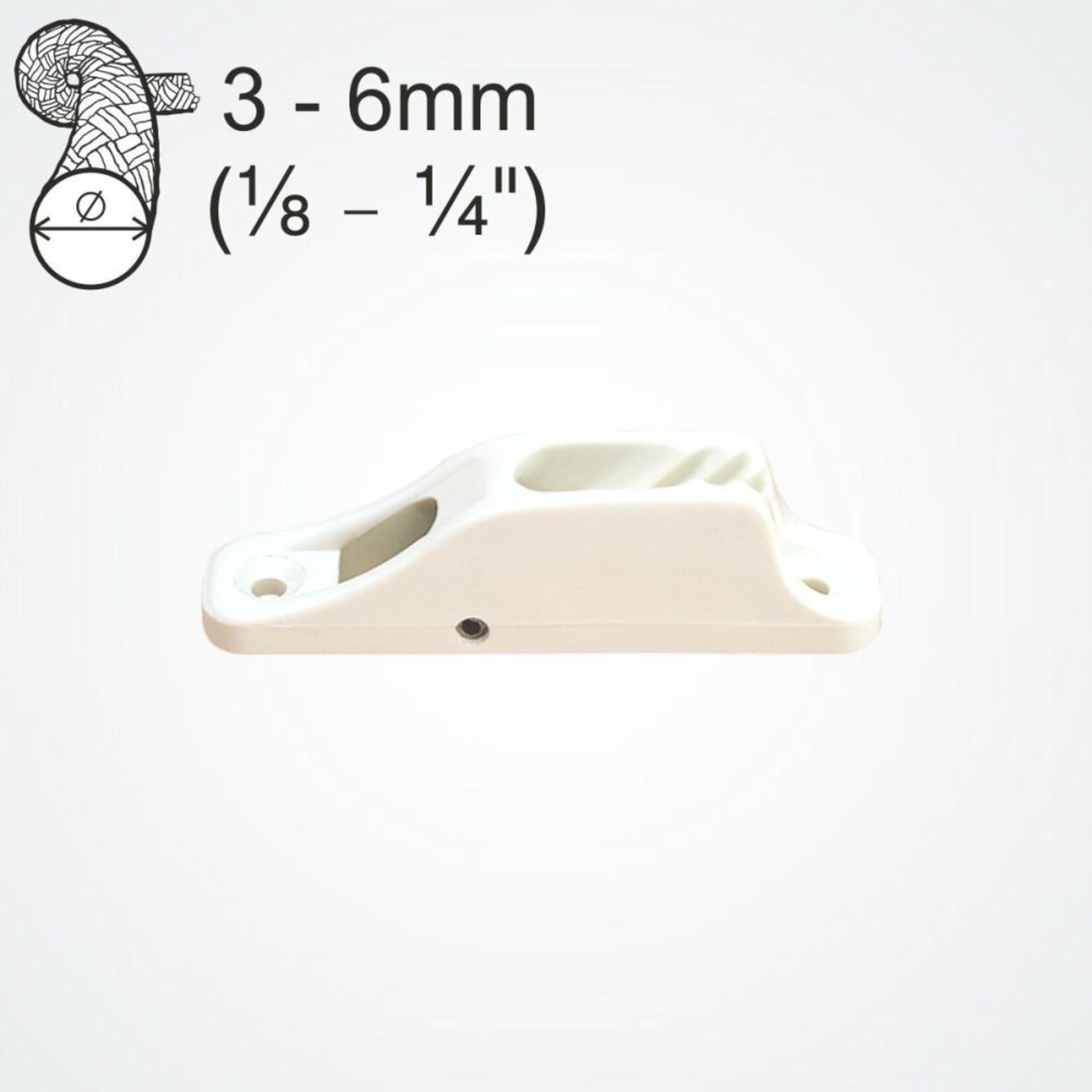 Clamcleat zwart Junior with Bottom Roller