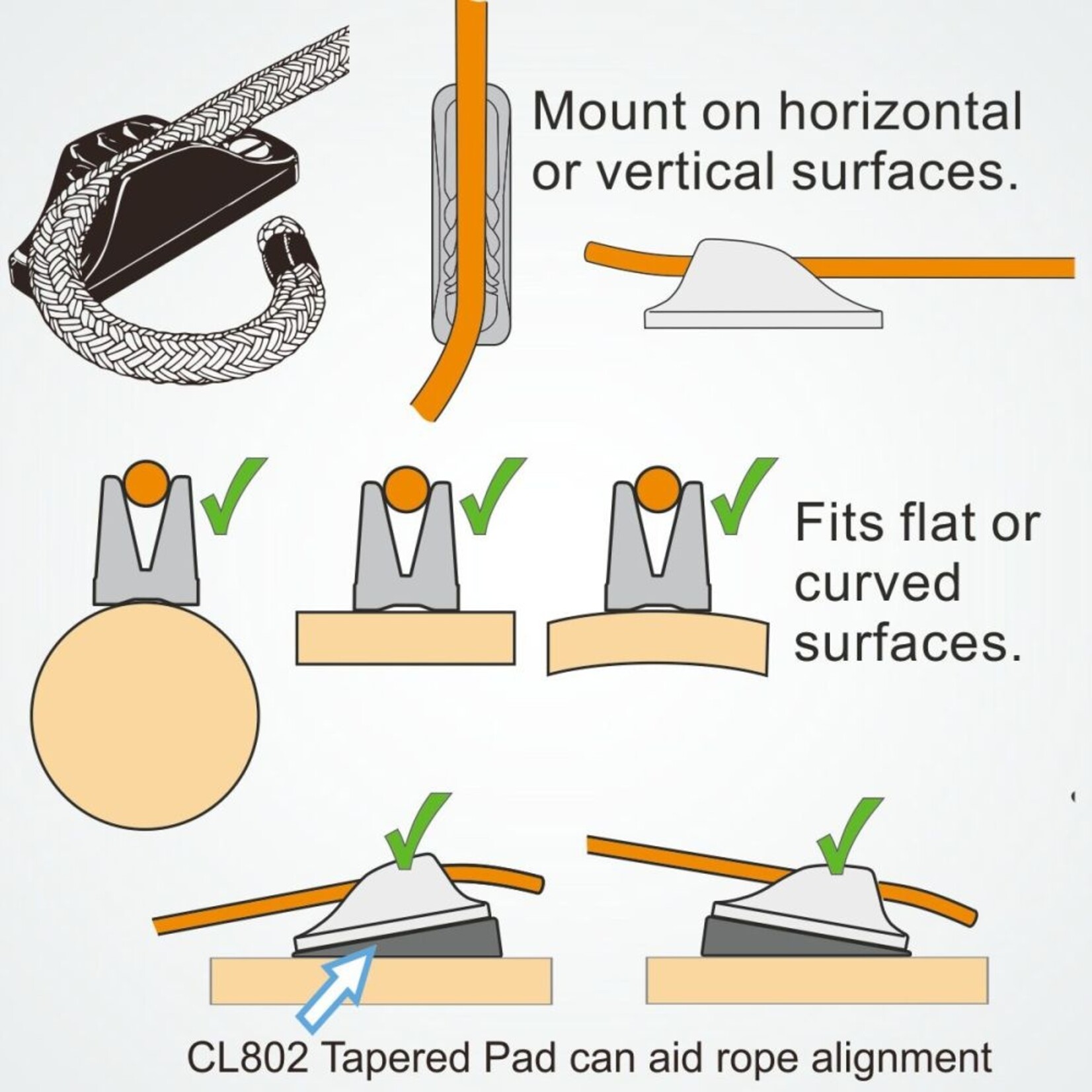 Clamcleat Mini wit - Loose