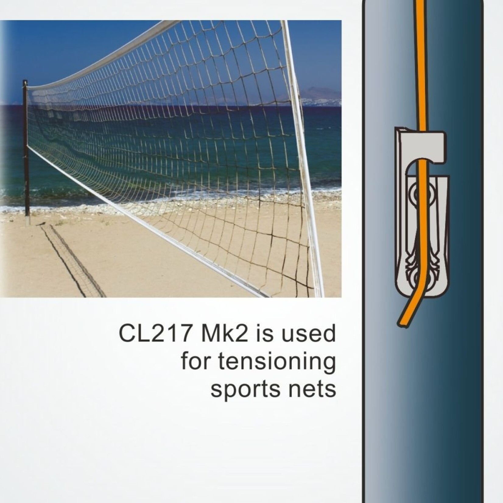 Clamcleat Side Entry MK2 (Starboard) zilver