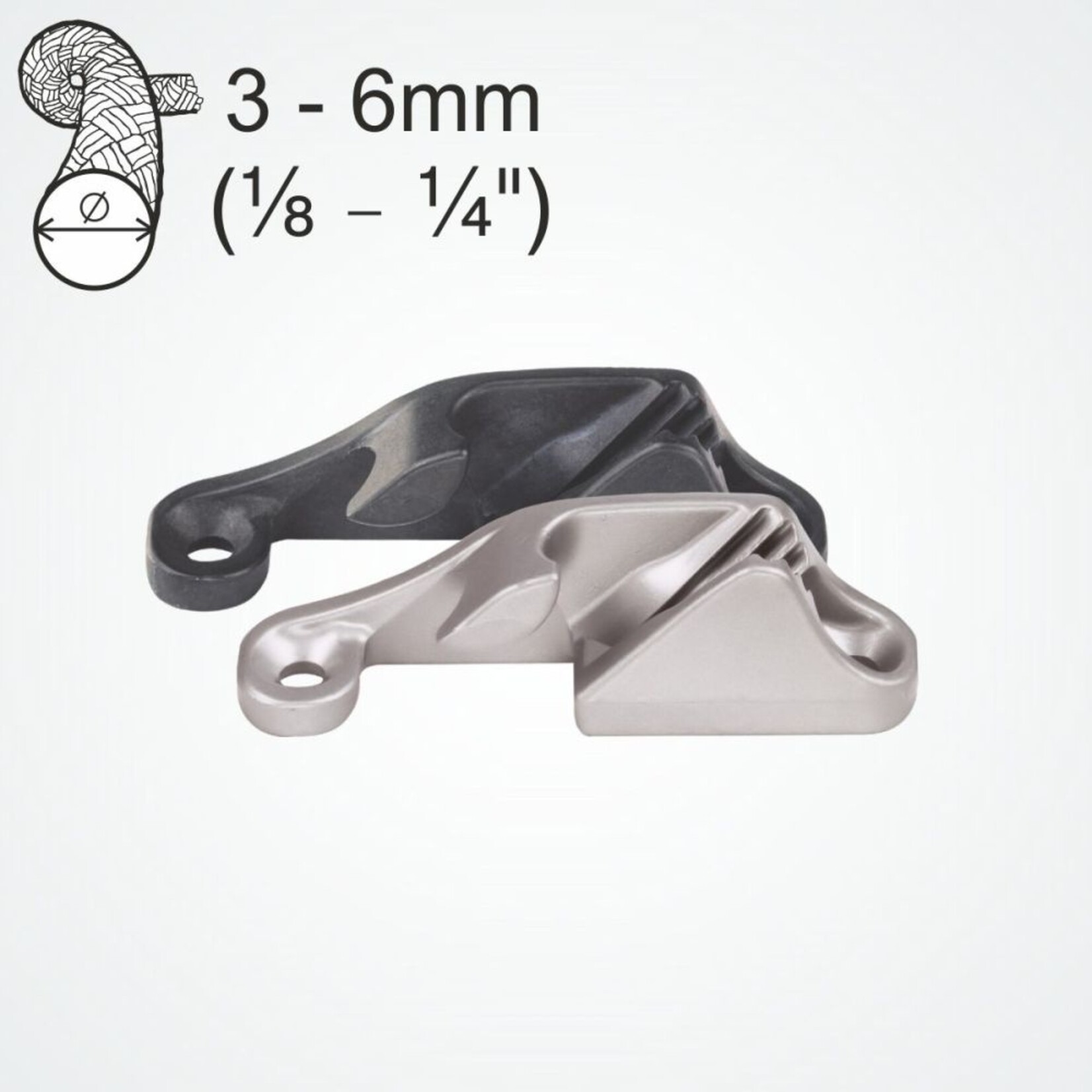 Clamcleat Side Entry MK1 (Port) zilver