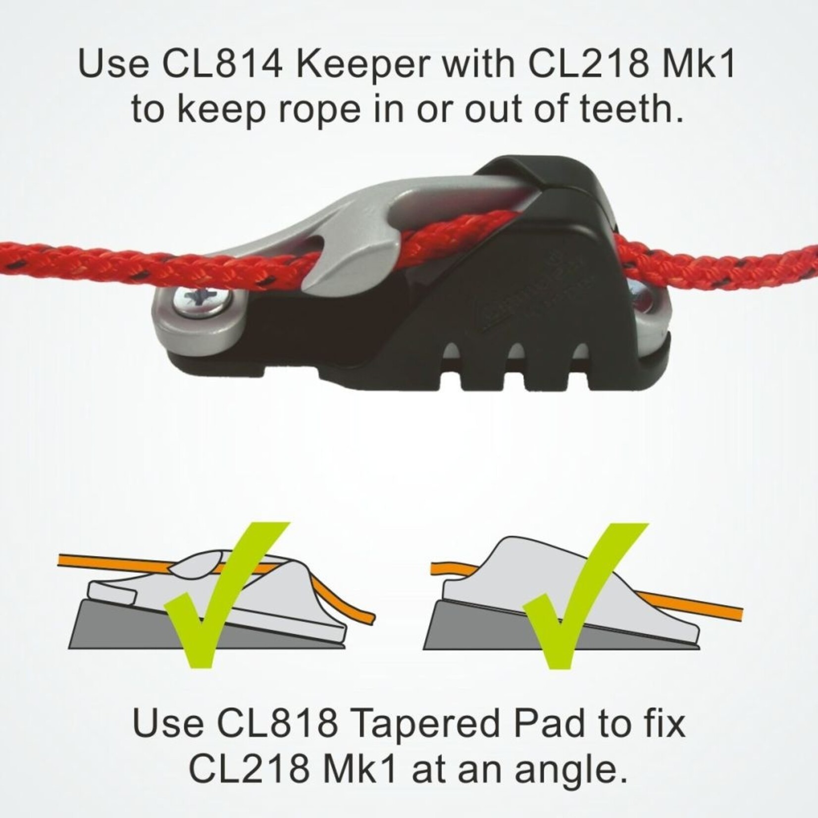 Clamcleat Side Entry MK1 (Port) zilver