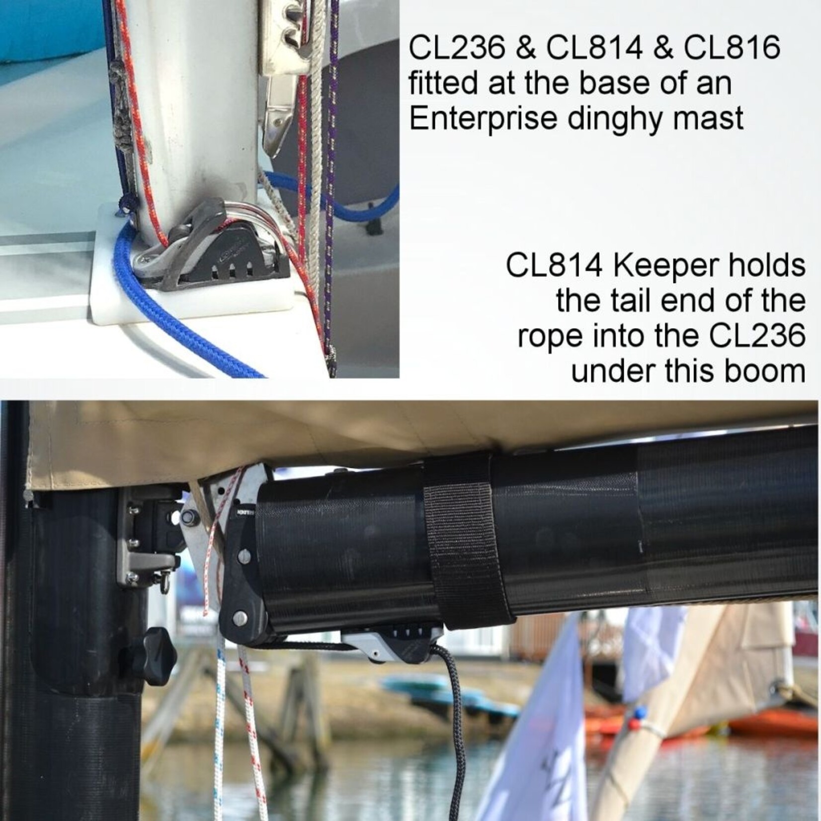 Clamcleat Roller Fairlead MK1 zilver Racing Junior