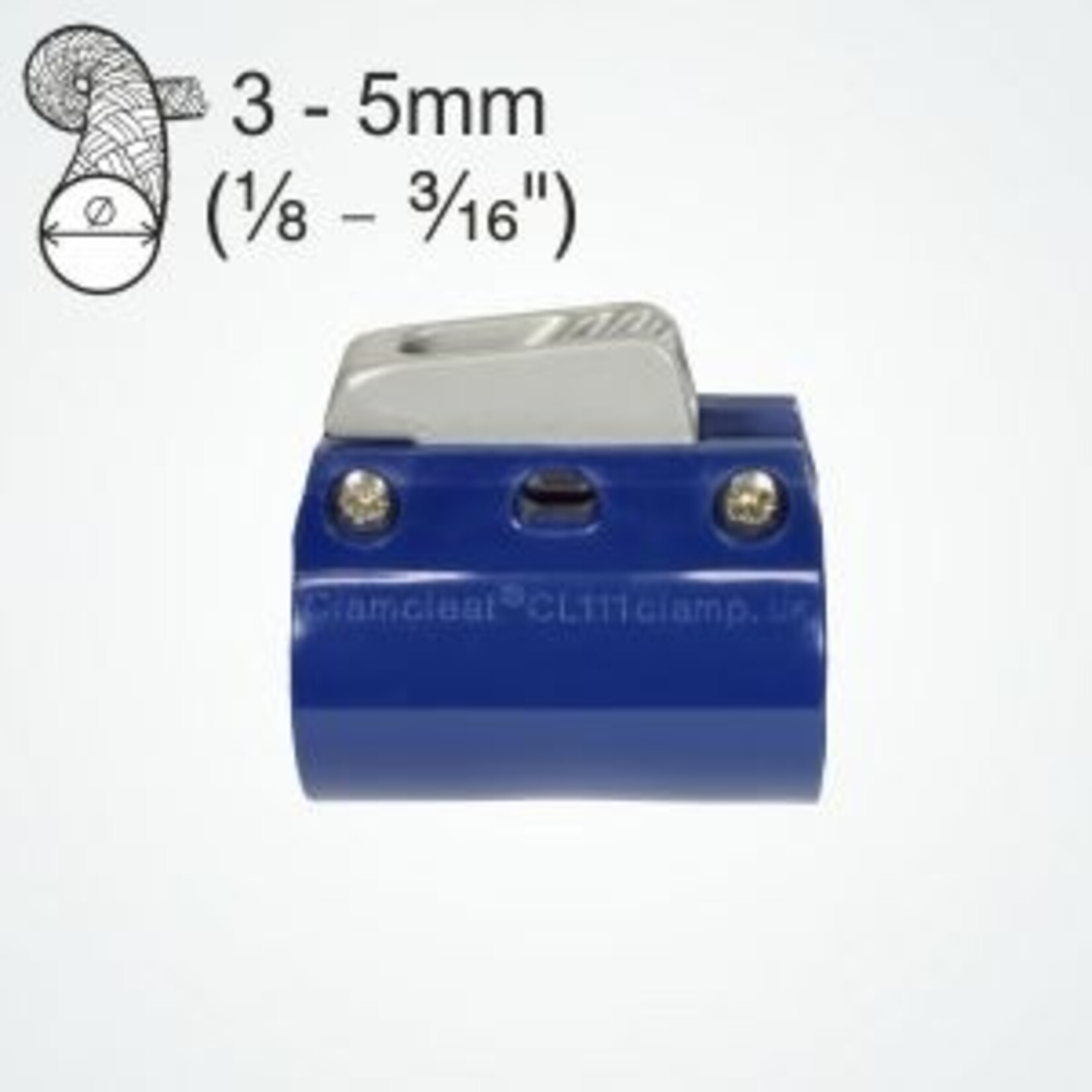 Clamcleat CL244. 1 x CL111 blauw Strap. 2 x Rubber Pieces. 2 x Screws