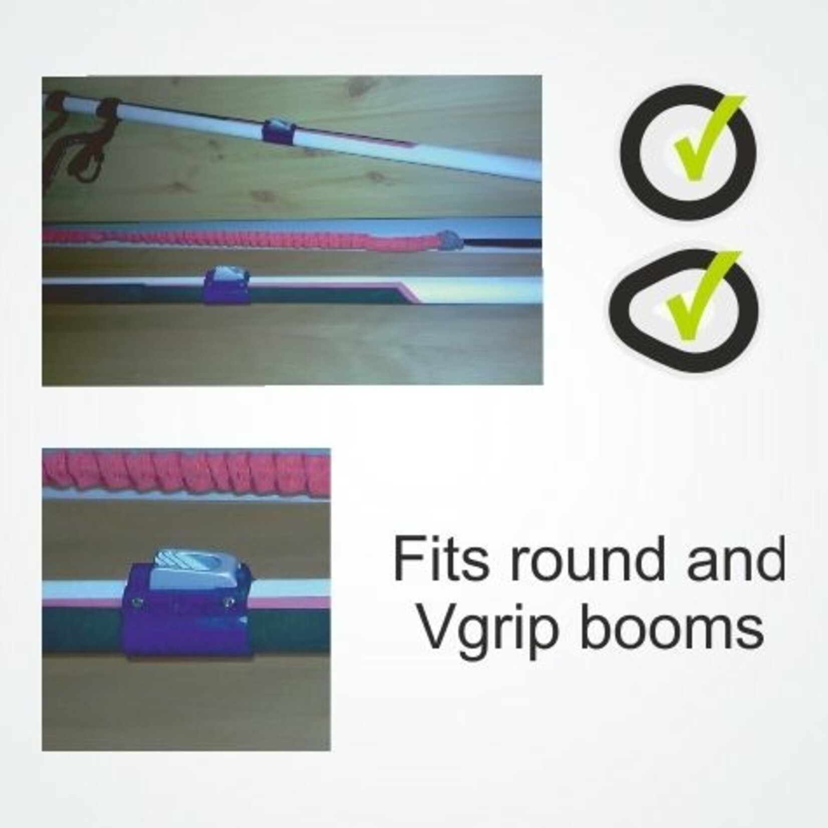 Clamcleat CL244. 1 x CL111 blauw Strap. 2 x Rubber Pieces. 2 x Screws