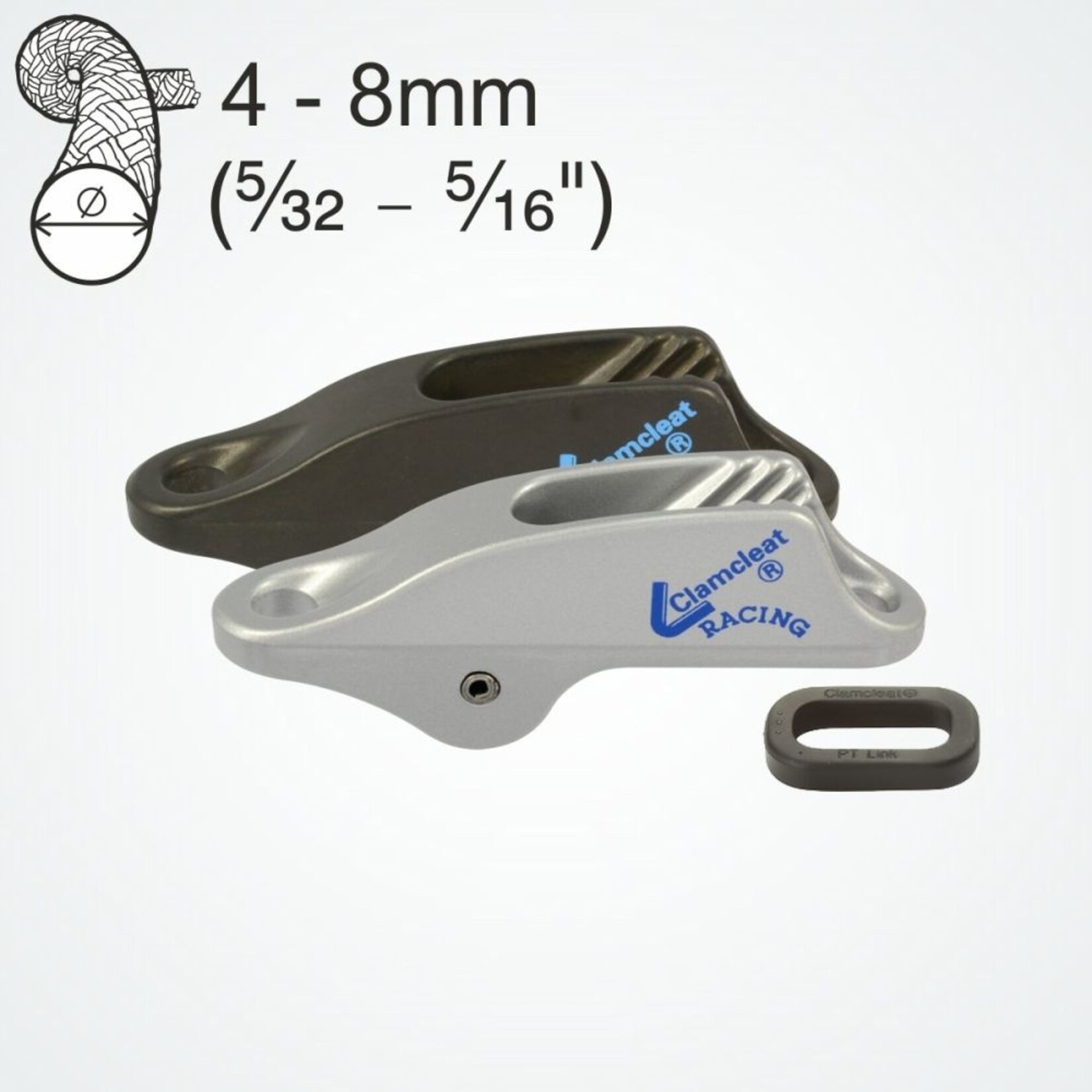 Clamcleat Trapeze & Vang Cleat zilver (incl. PTLINK)