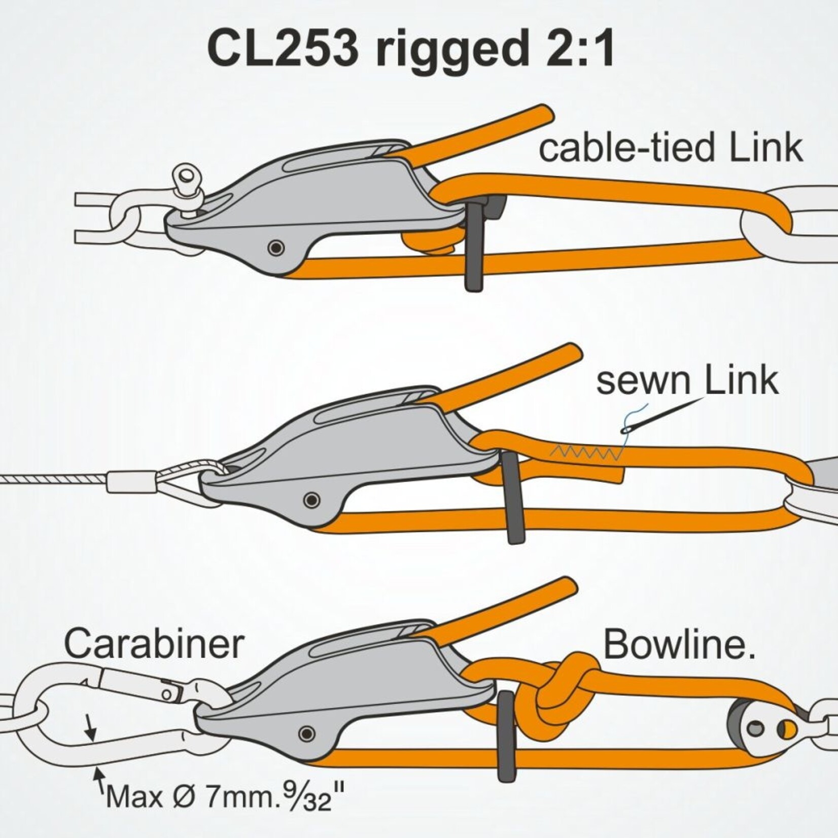 Clamcleat Trapeze & Vang Cleat zilver (incl. PTLINK)