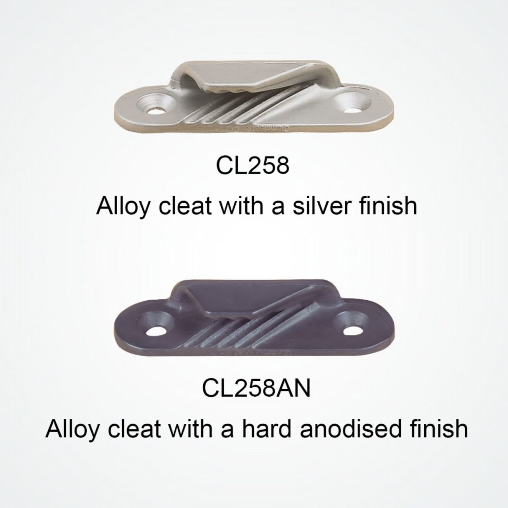 Clamcleat Racing F'Line (Starboard) zilver + Plate