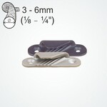 Clamcleat Racing F'Line (Starboard) zilver + Plate + Rivets