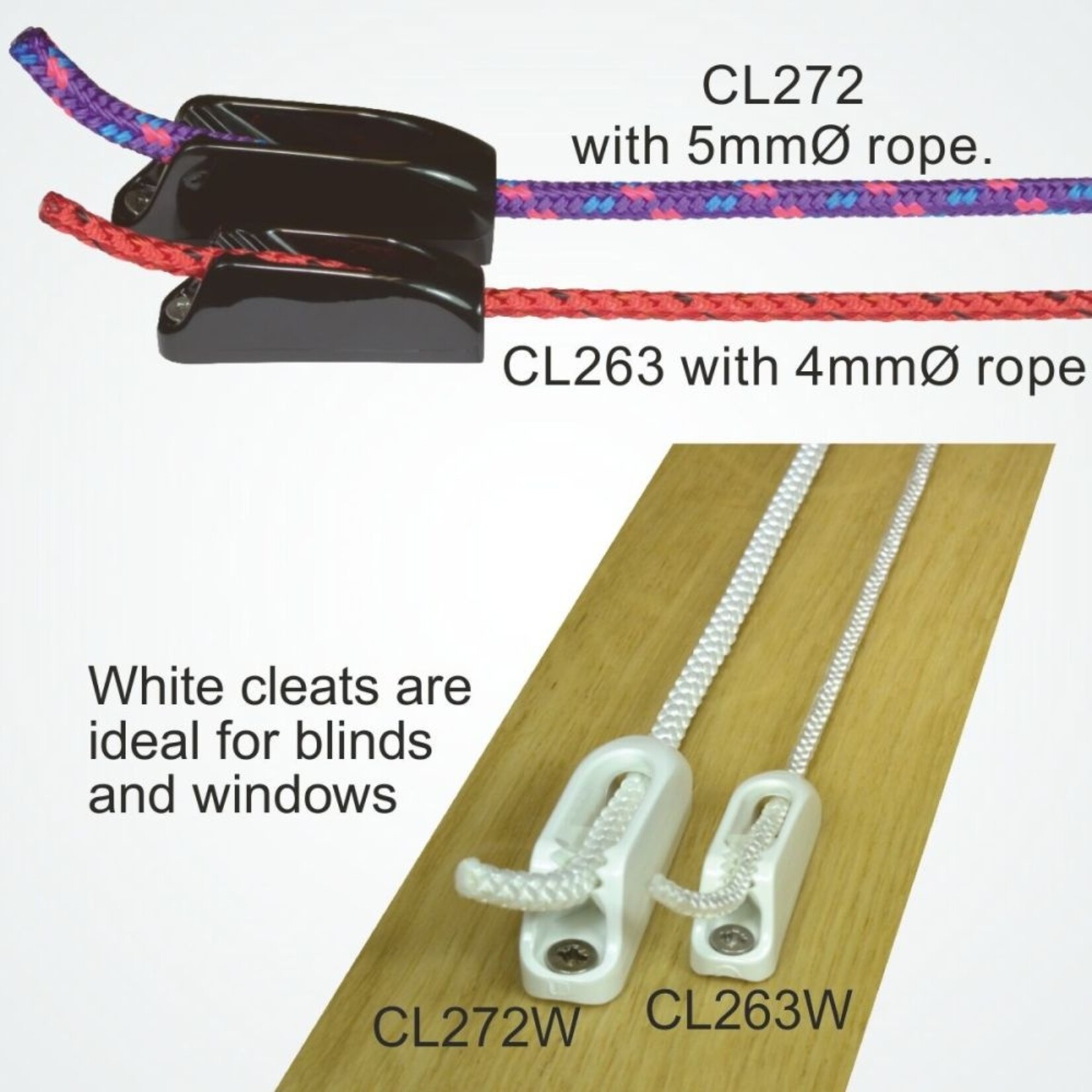Clamcleat Micros wit - Set of 2