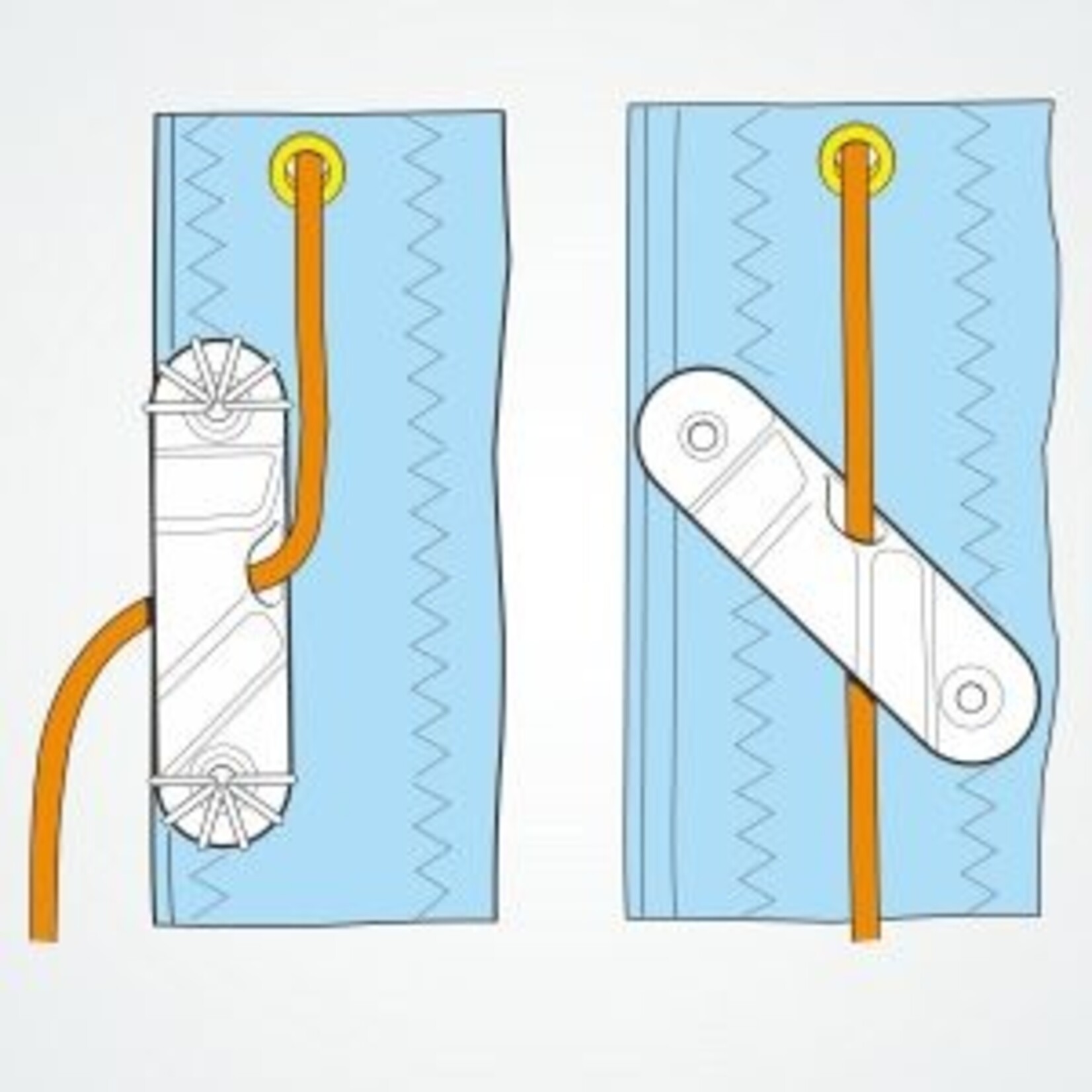 Clamcleat Racing Sail Line (Starboard) zilver + Backplate