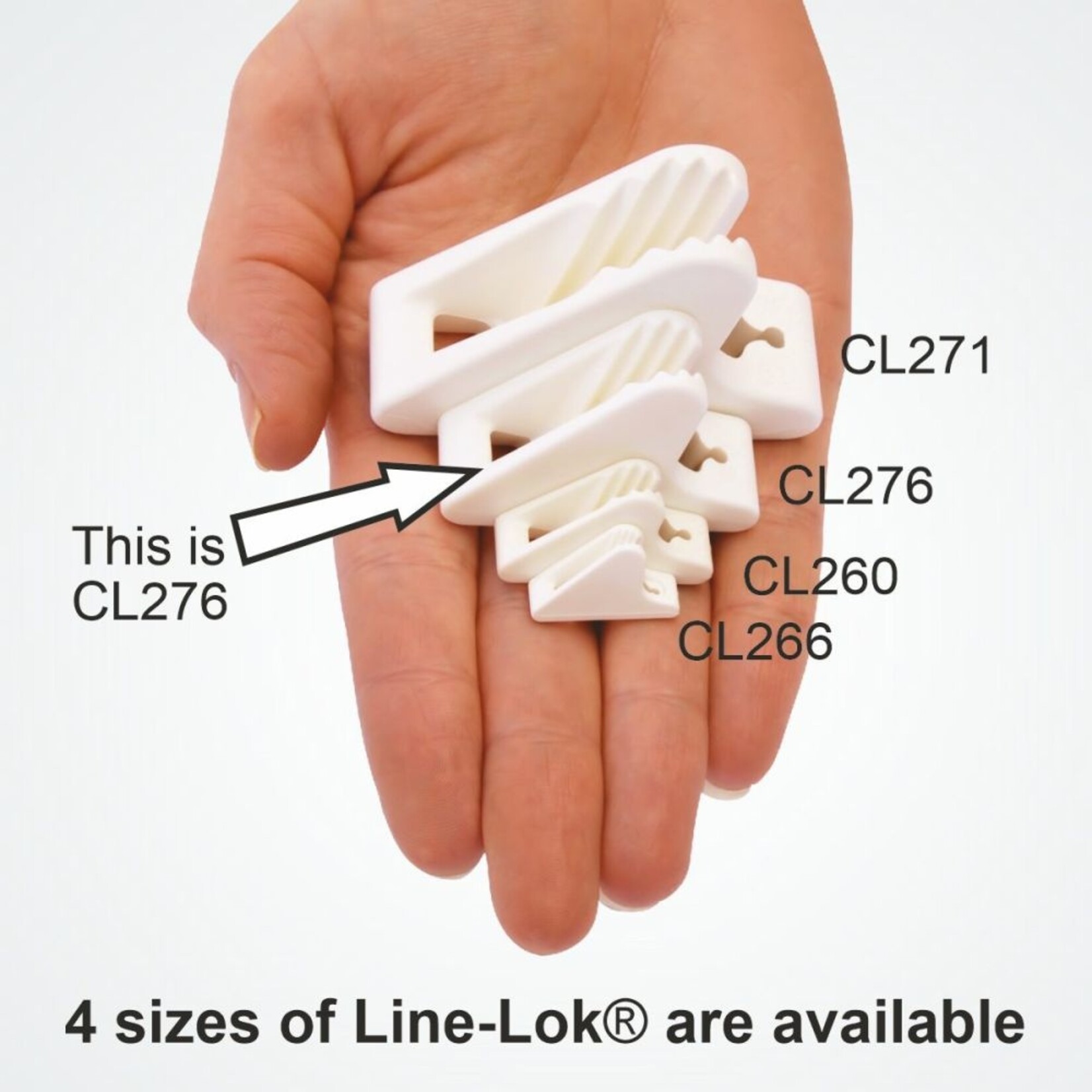 Clamcleat Medium Line-Lok® wit (4pk)
