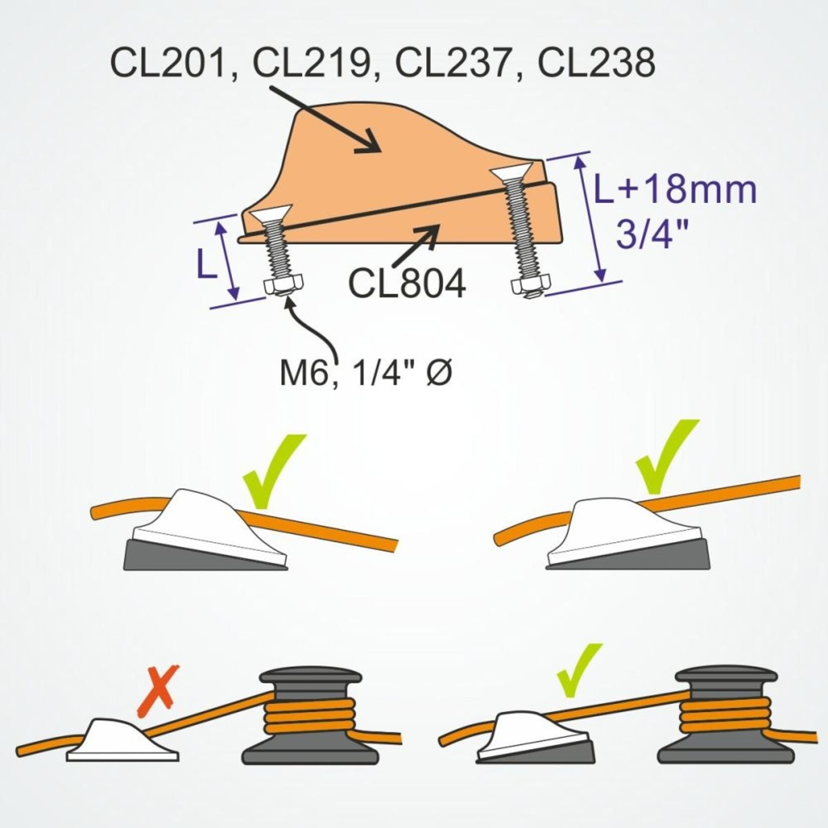 Clamcleat Tapered Pad for CL201 & CL219