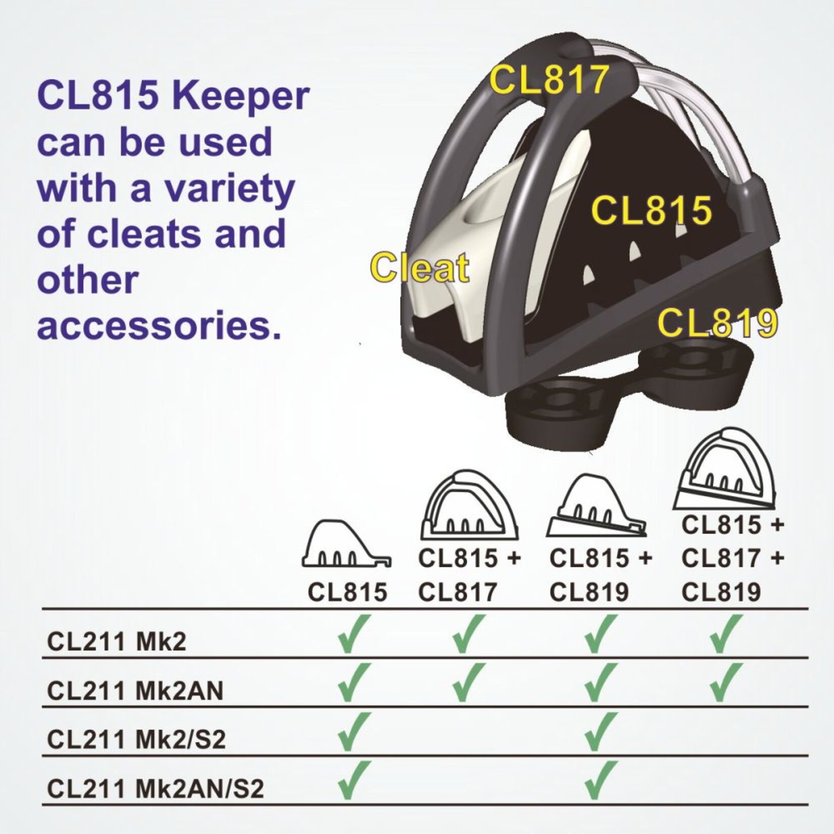 Clamcleat Keeper for CL211 MK2