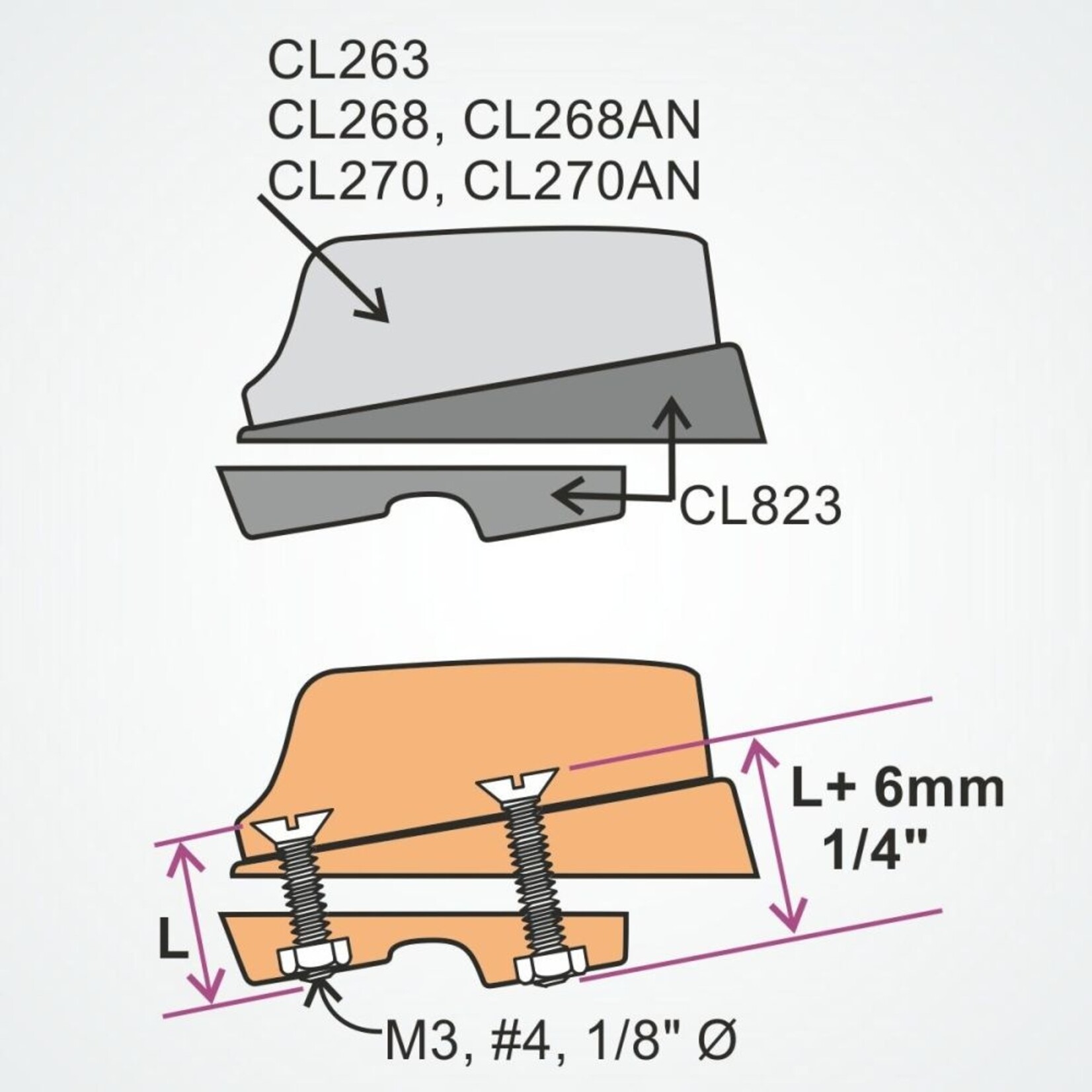 Clamcleat Tapered Pad for CL263. CL268 etc.