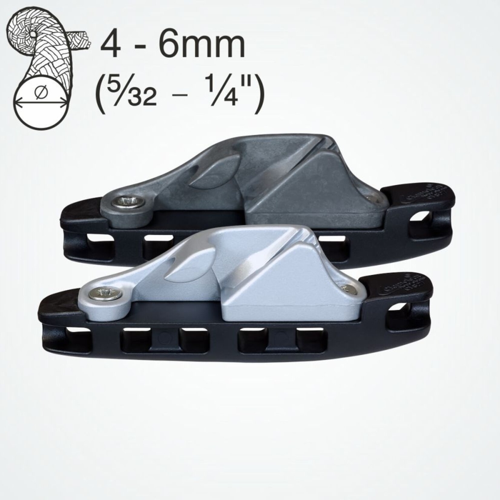 Clamcleat Aero Base with zilver CL218 MK1 Side-Entry Racing Junior (Port)