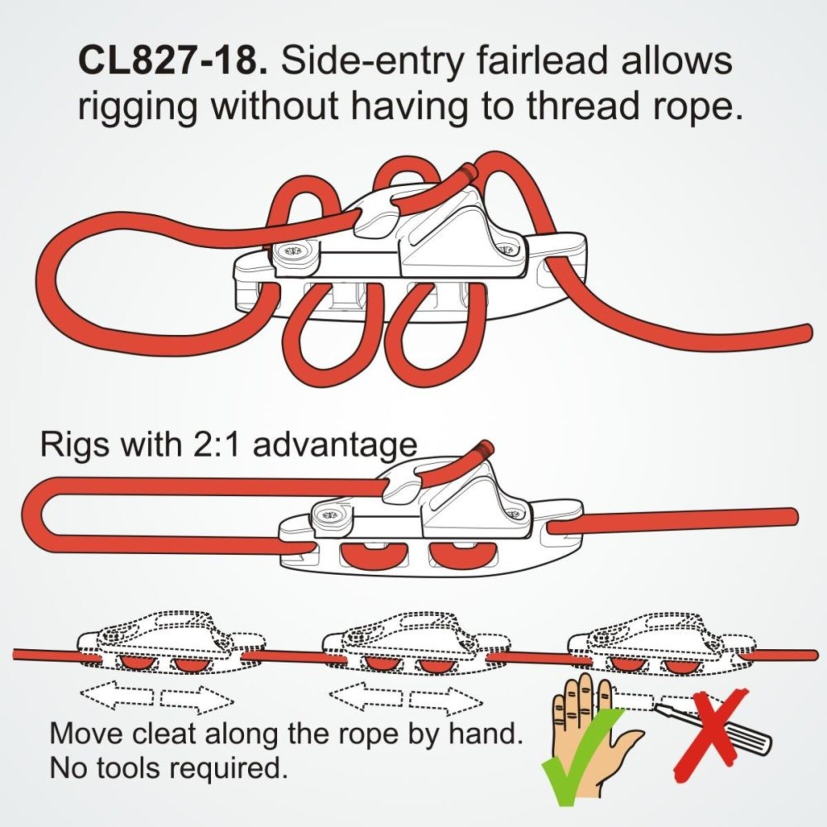 Clamcleat Aero Base with zilver CL218 MK1 Side-Entry Racing Junior (Port)