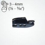 Clamcleat Aero Base with CL263 zwart Nylon Micros