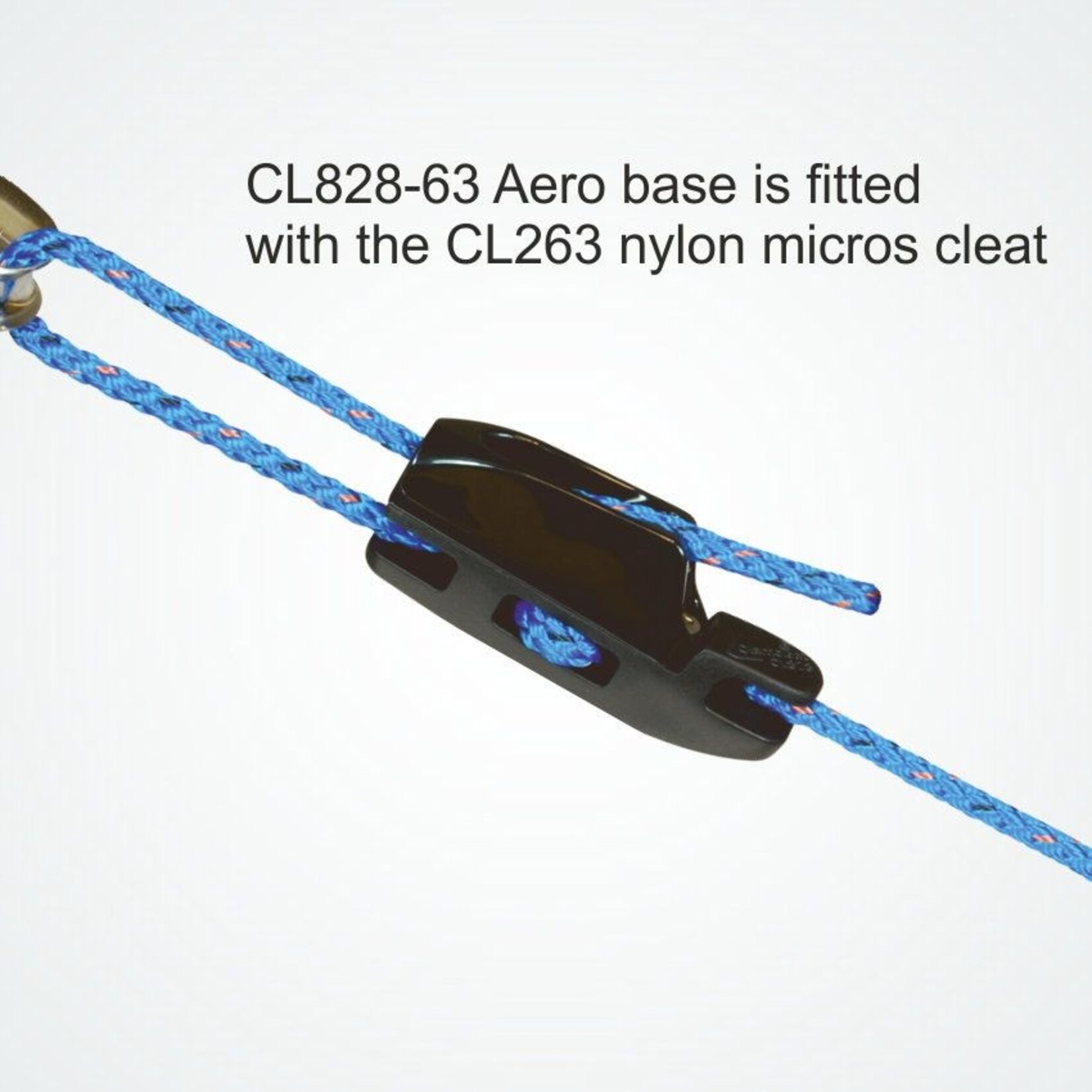 Clamcleat Aero Base with CL263 zwart Nylon Micros