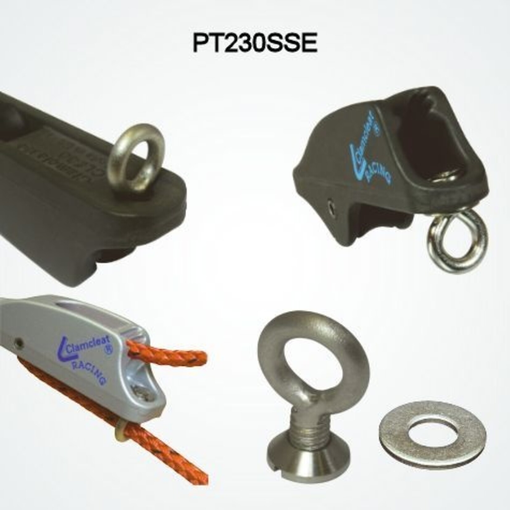 Clamcleat Rope Guide for CL230 & CL253 (Eyebolt + Nut + Washer)