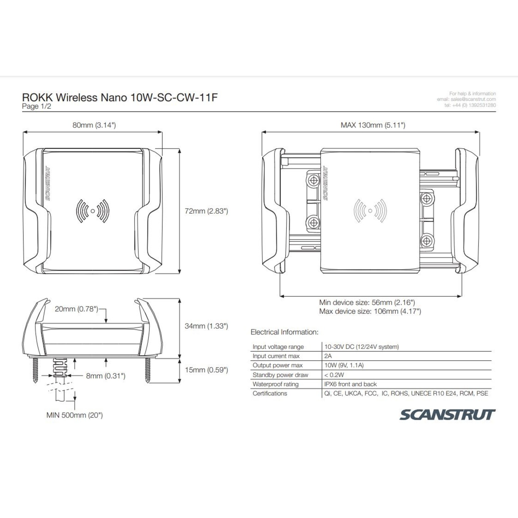 Scanstrut Rokk Wireless - Nano 10W