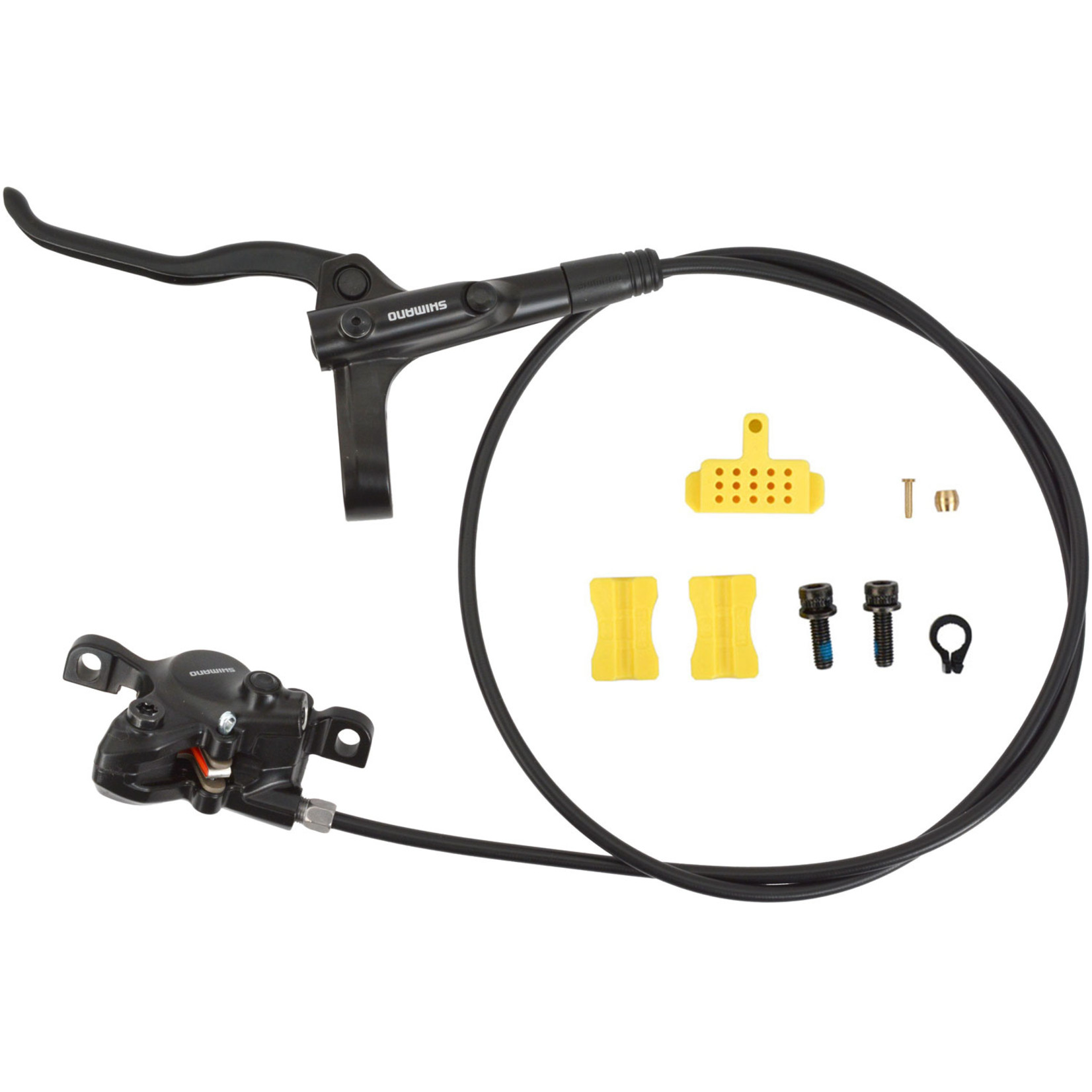 Shimano SHIMANO BR-MT200 / BL-MT200 BLED BRAKE LEVER/POST MOUNT CALLIPER, BLACK, REAR LEFT