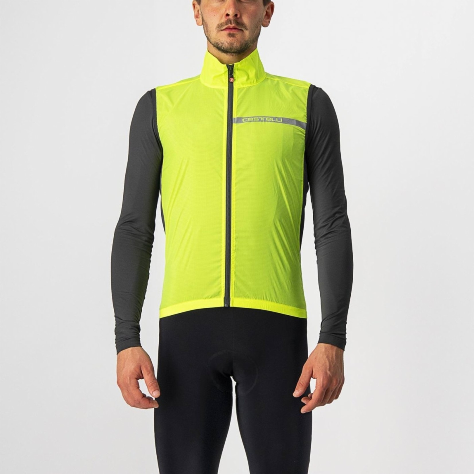 Castelli CASTELLI SQUADRA STRETCH VEST ELECTRIC LIME/DARK GREY