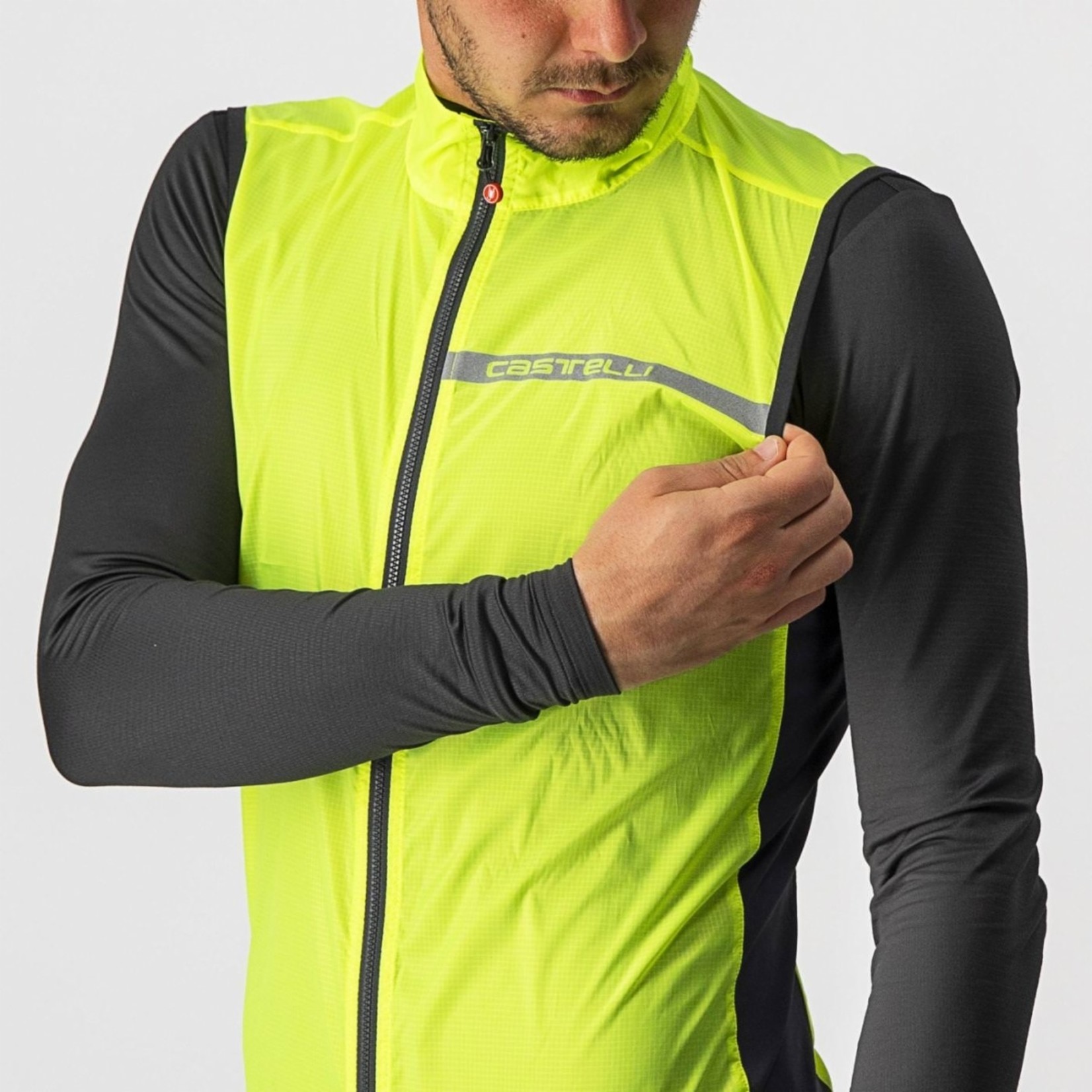 Castelli CASTELLI SQUADRA STRETCH VEST ELECTRIC LIME/DARK GREY