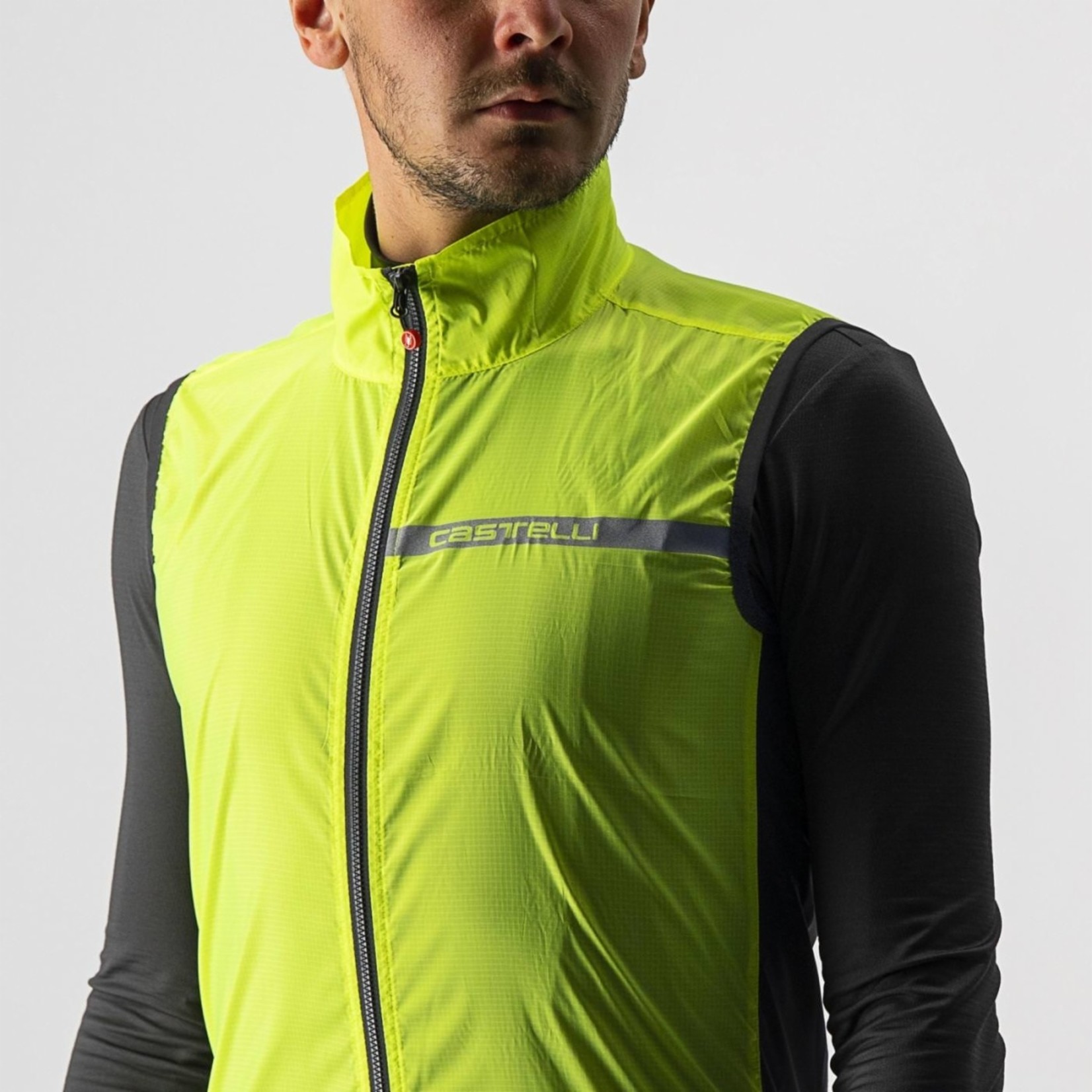 Castelli CASTELLI SQUADRA STRETCH VEST ELECTRIC LIME/DARK GREY