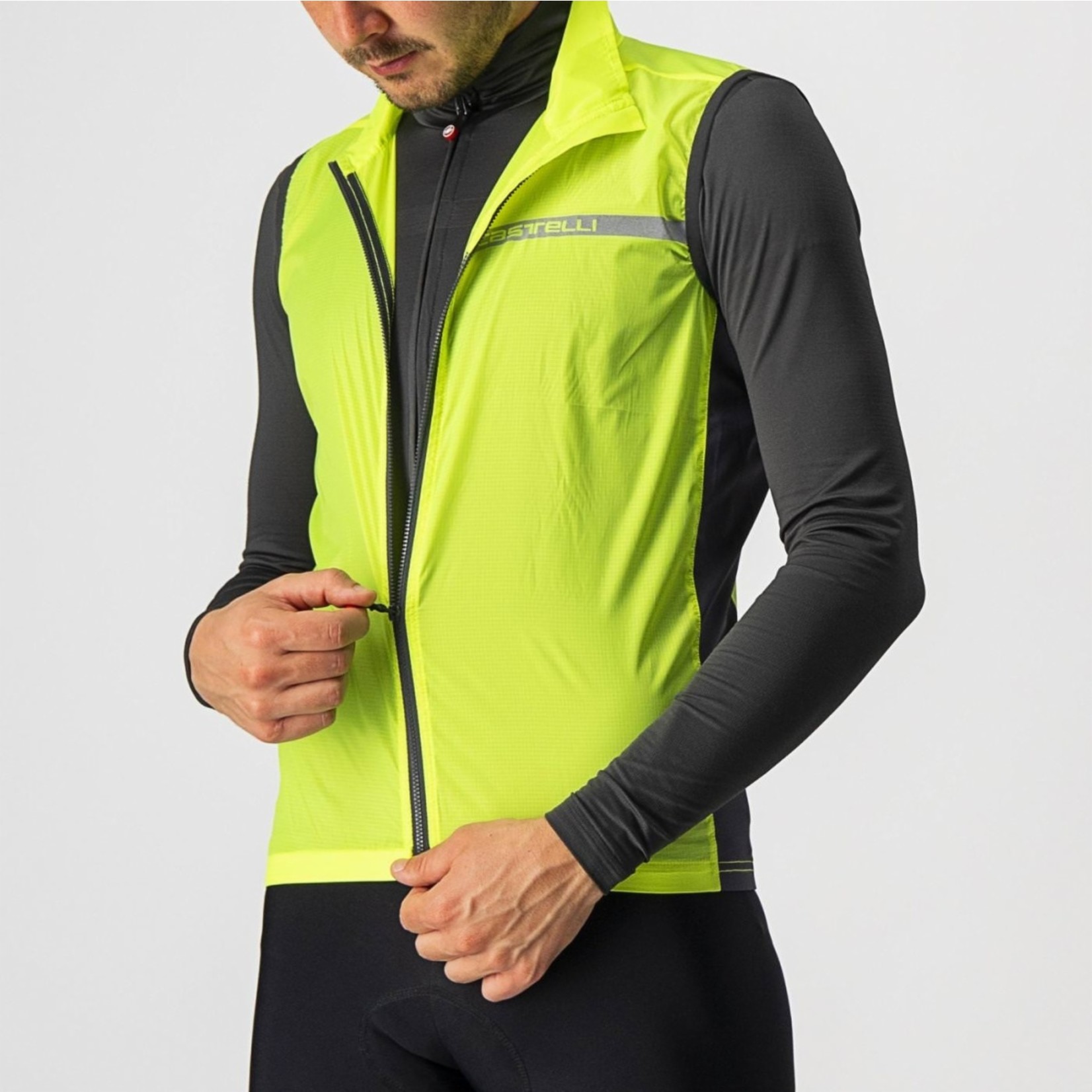 Castelli CASTELLI SQUADRA STRETCH VEST ELECTRIC LIME/DARK GREY