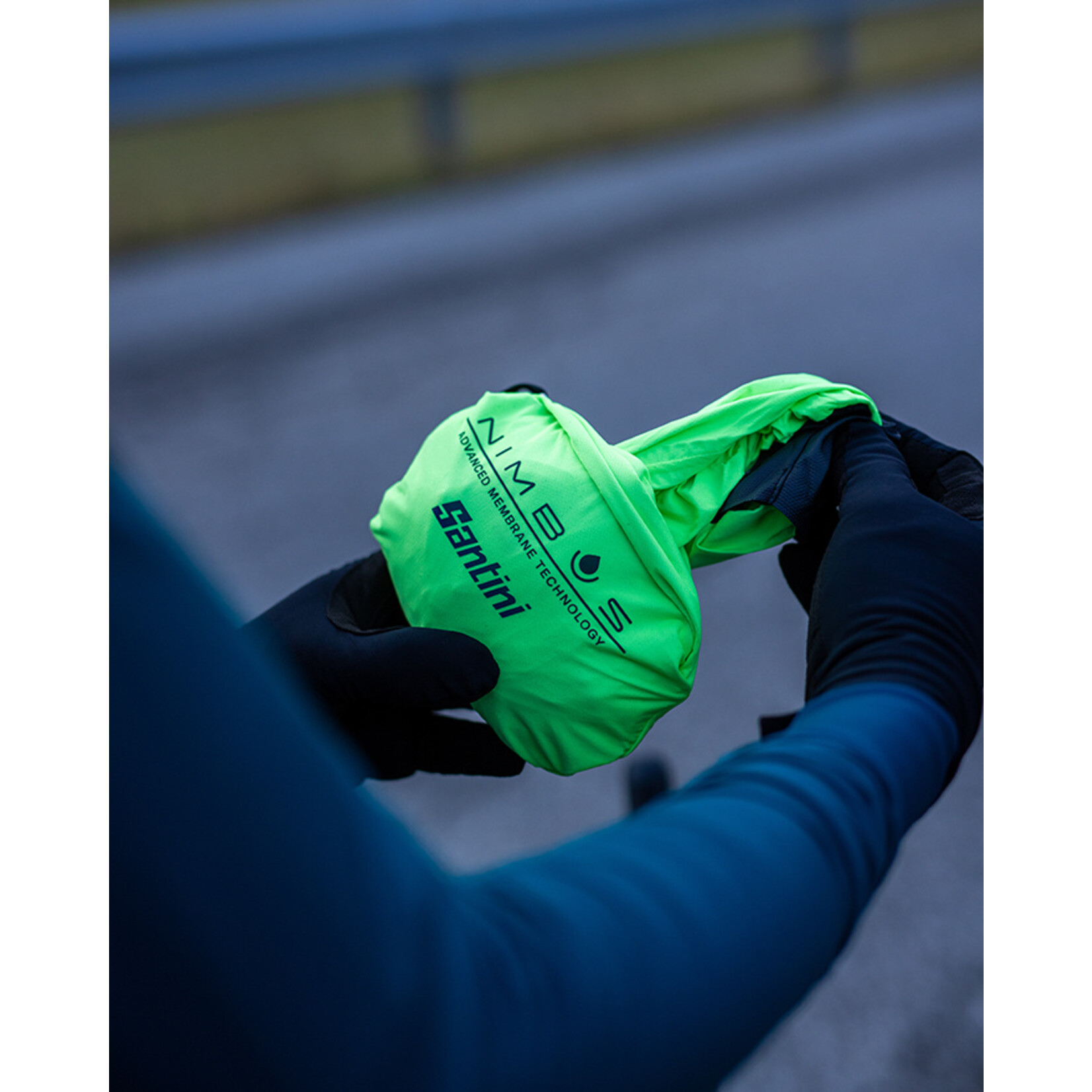 Santini SANTINI GUARD NIMBUS - RAIN JACKET FLUO GREEN