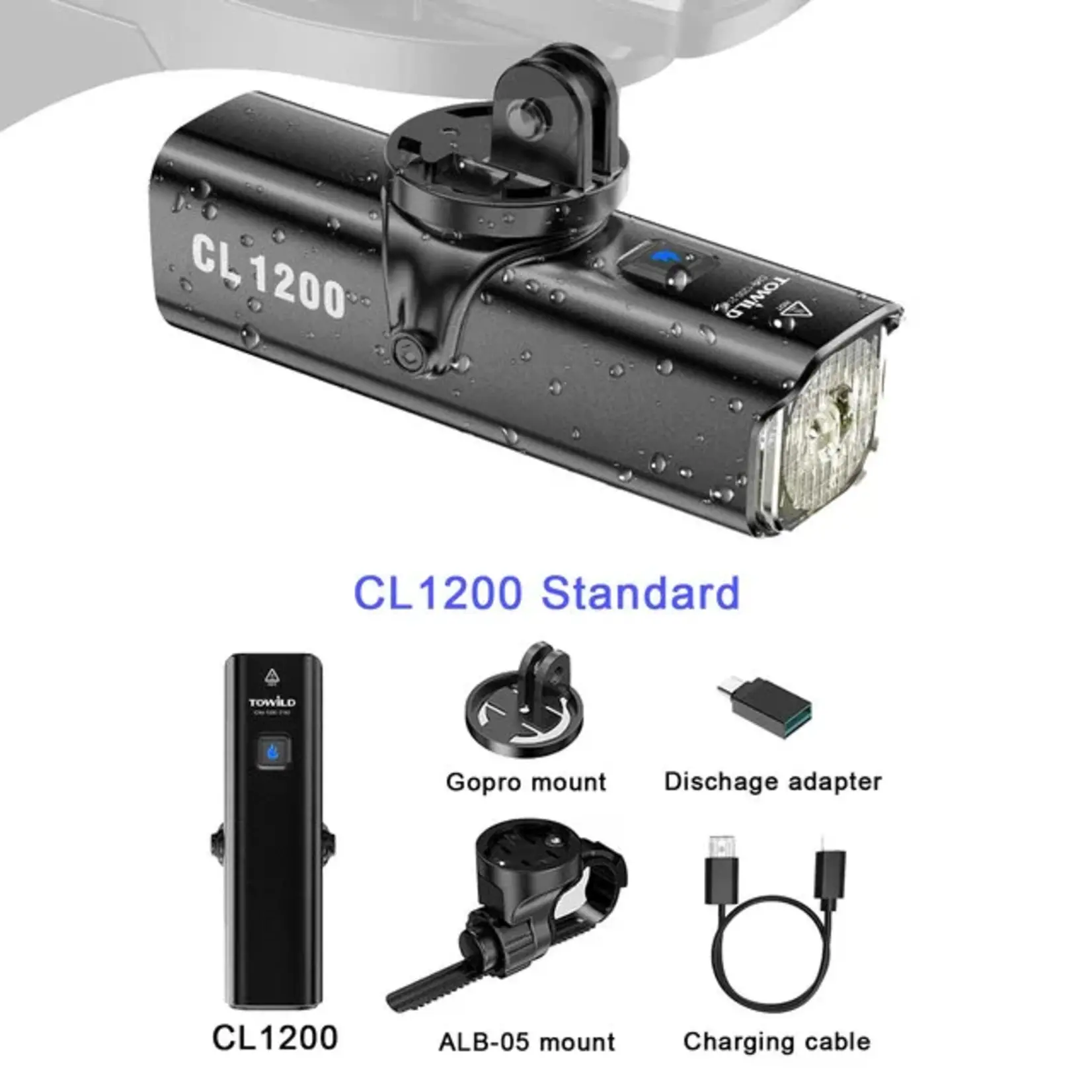 TOWILD TOWILD CL1200 SMART BIKE LIGHT FRONT