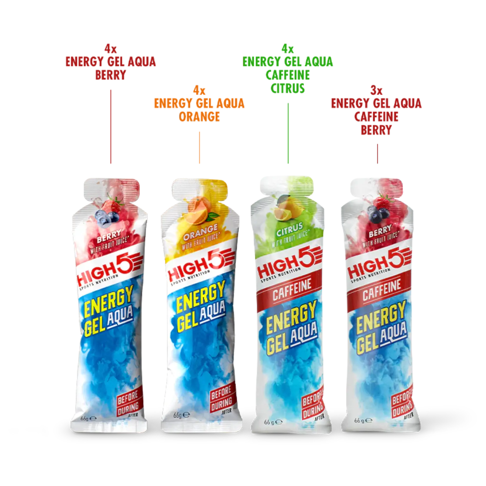 High 5 HIGH 5 ENGRY GEL AQUA MIXED / 15 x 66G GELS