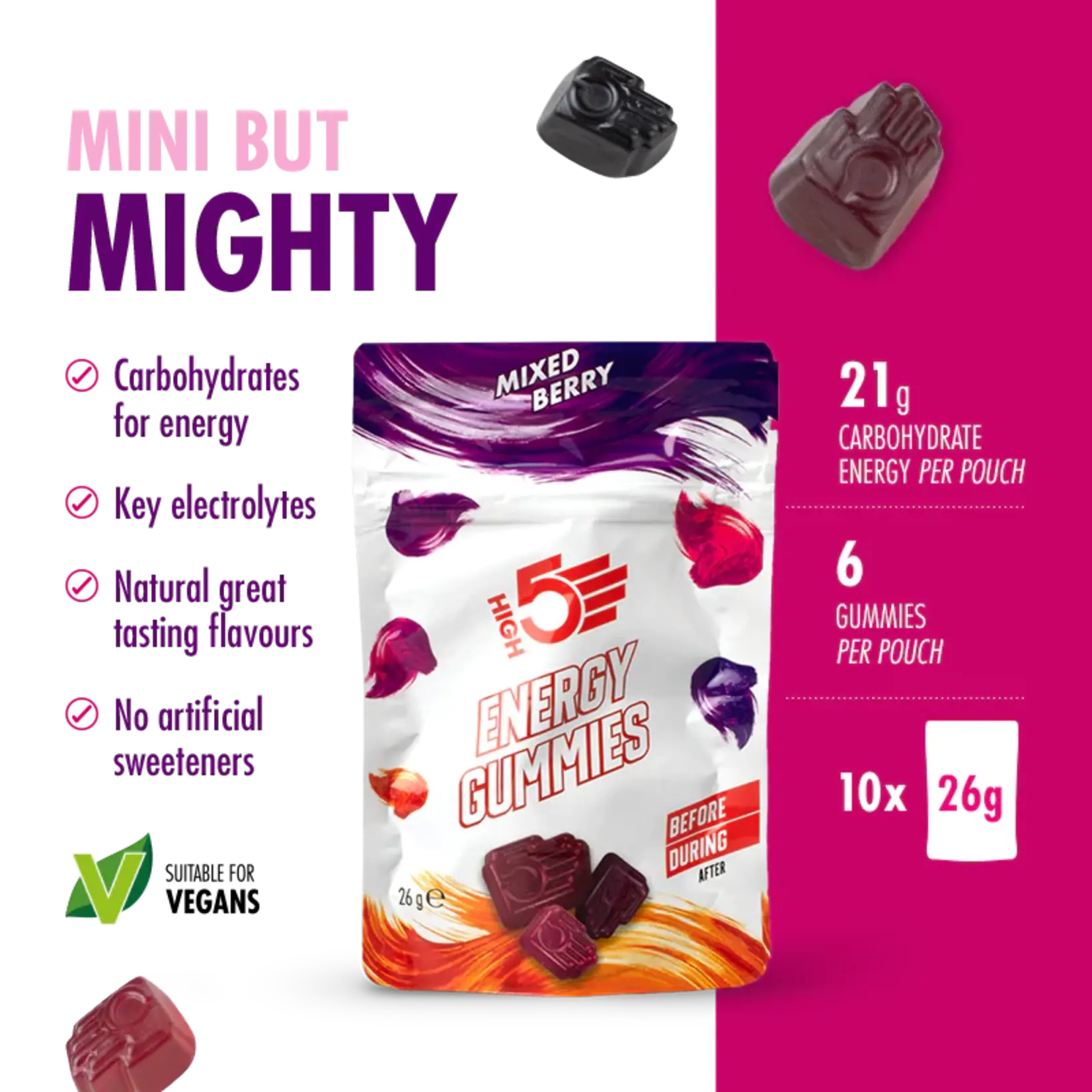 High 5 HIGH 5 ENERGY GUMMIES MIXED BERRY 26G BAG