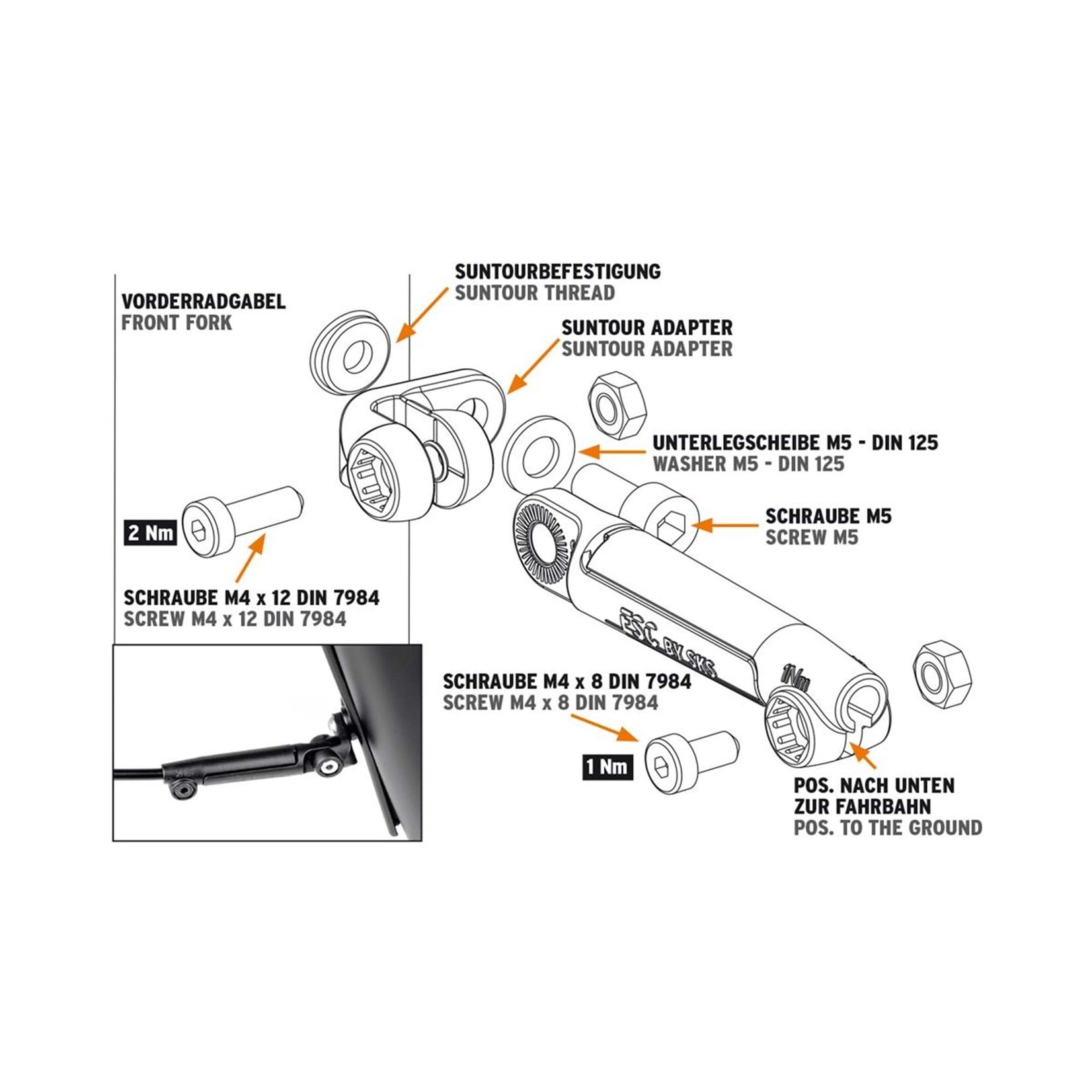 SKS SKS 6PK FIXING ADAPTER KIT FOR 4.5 MM STAYS