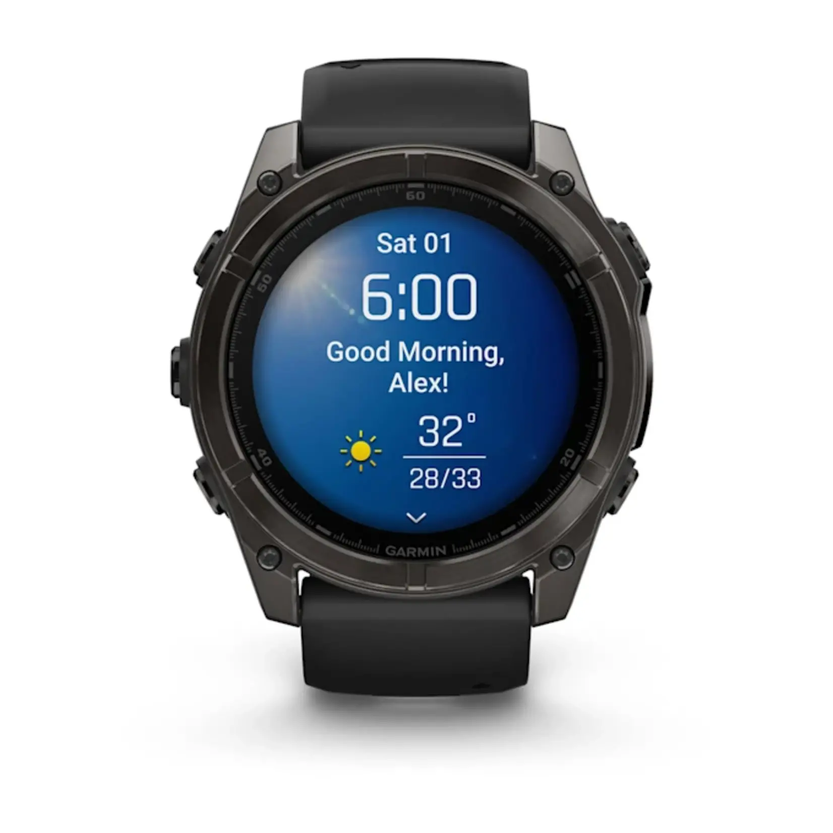 Garmin FENIX 8 – 51 MM, AMOLED  SAPPHIRE, CARBON GREY DLC WITH BLACK/PEBBLE GREY SILICONE BAN