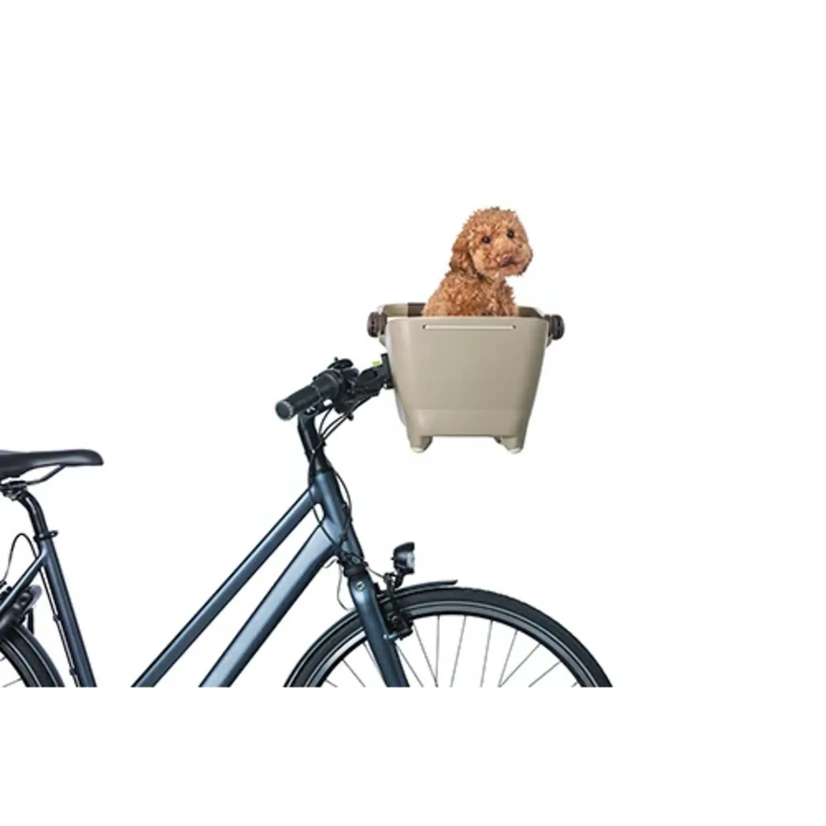 BASIL BASIL BUDDY DOG BICYCLE BASKET KF, 32L, BISCOTTI BROWN