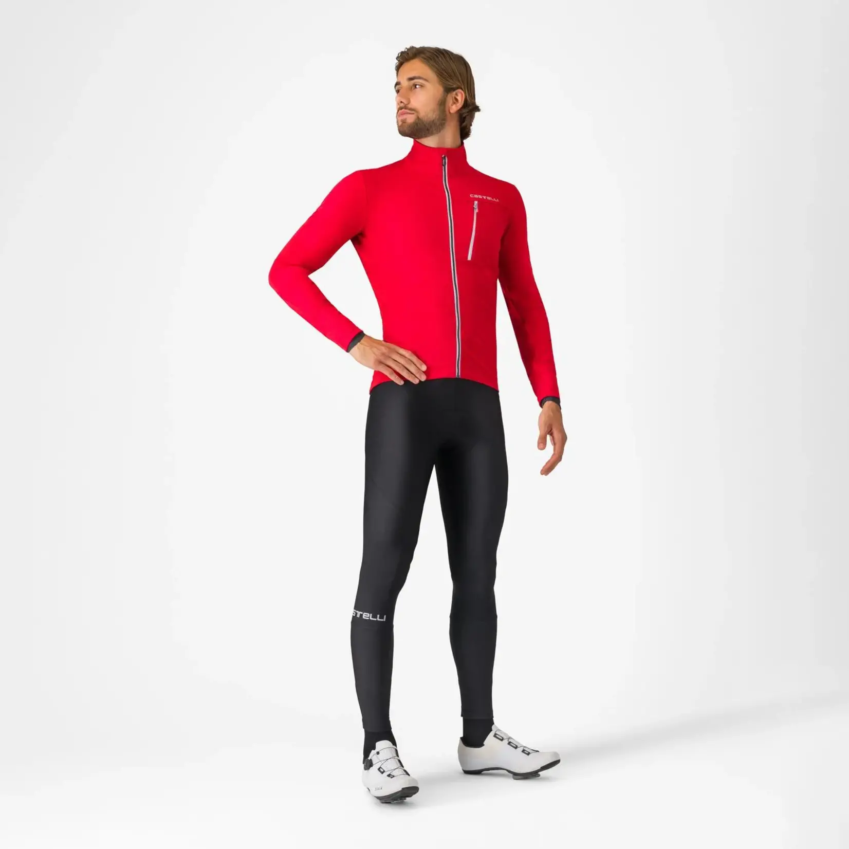 Castelli CASTELLI GO JACKET -  RED/SLIVER GREY
