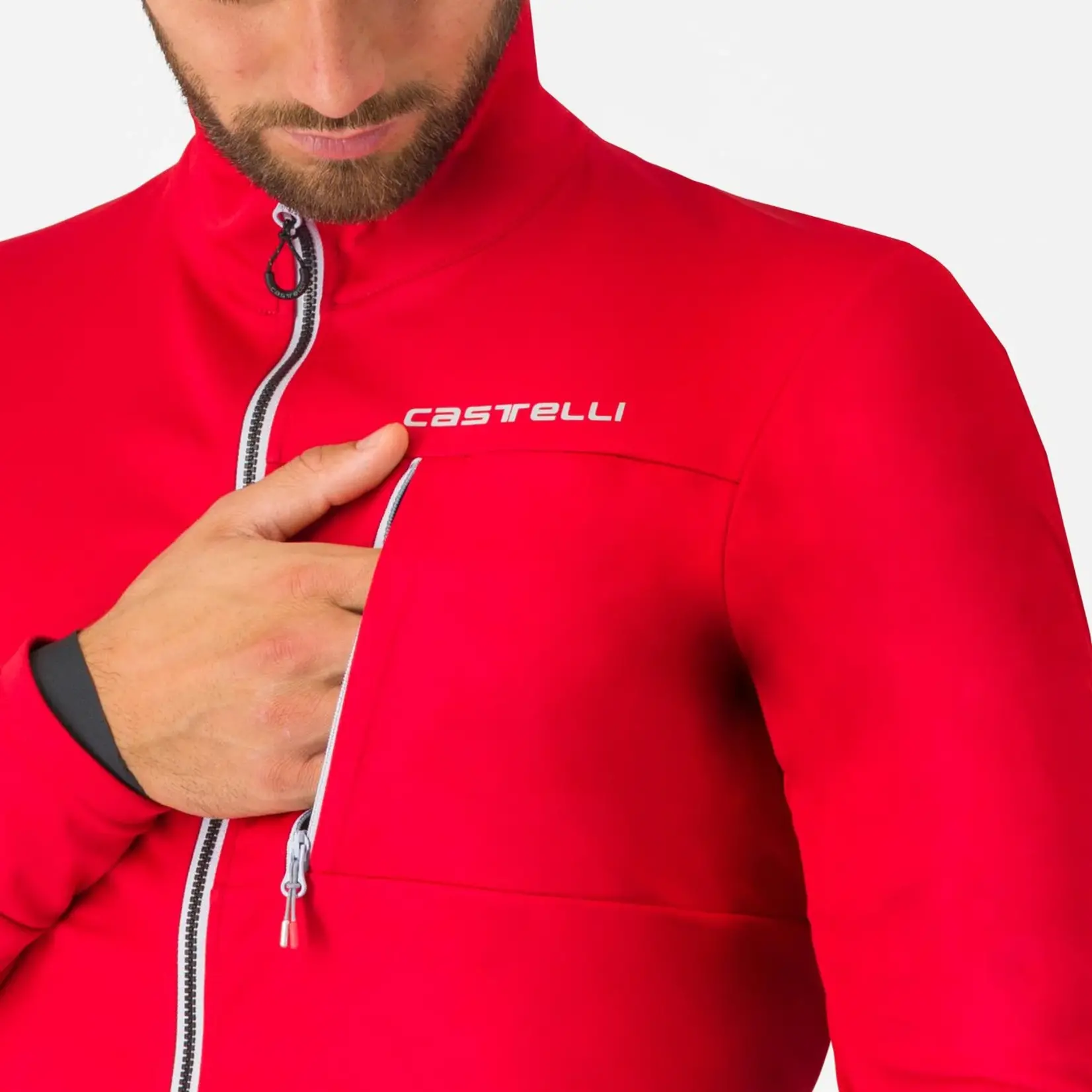 Castelli CASTELLI GO JACKET -  RED/SLIVER GREY
