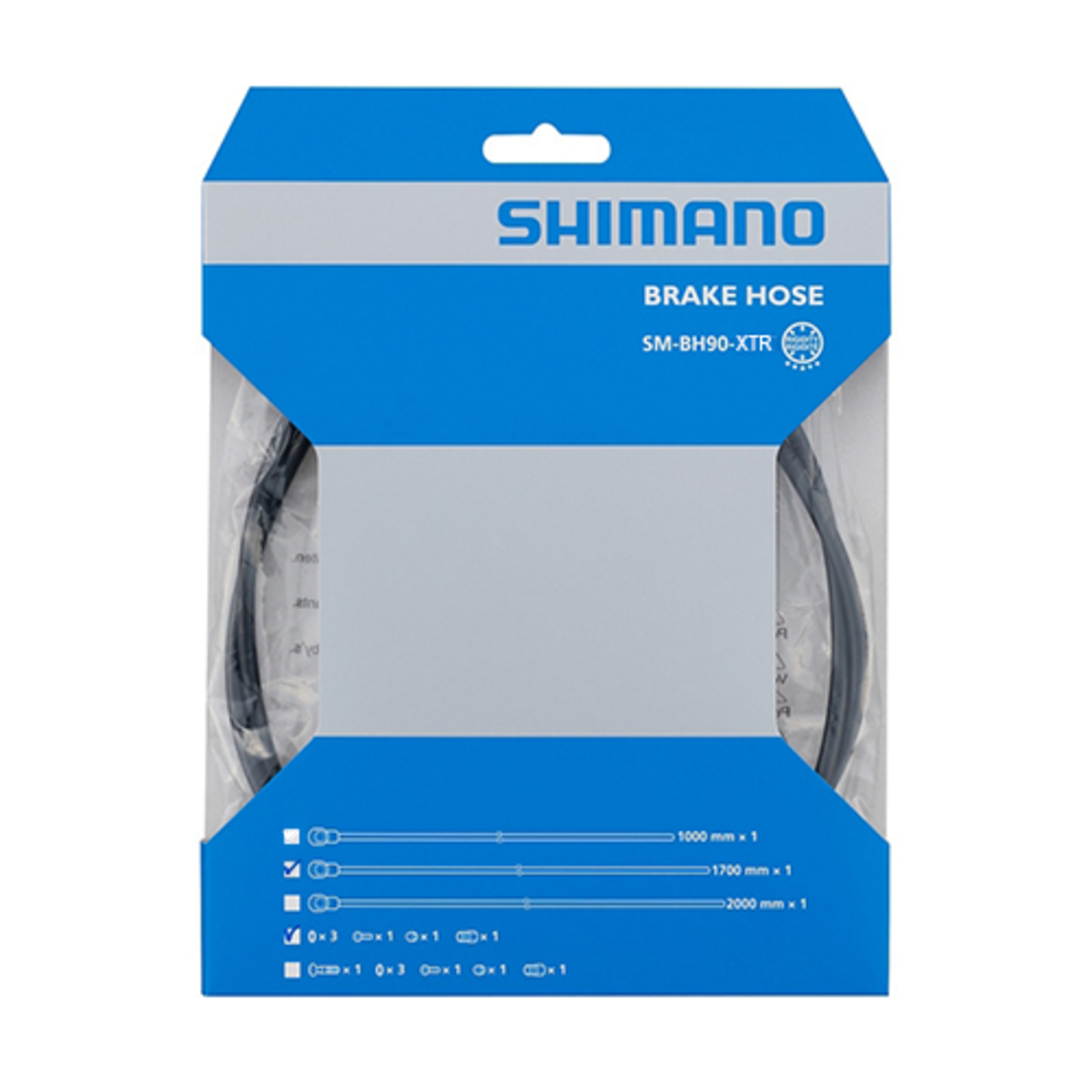 Shimano SHIMANO SM-BH90 XTR DISC BRAKE CUTTABLE HOSE, STRAIGHT BANJO, REAR16, BLACK